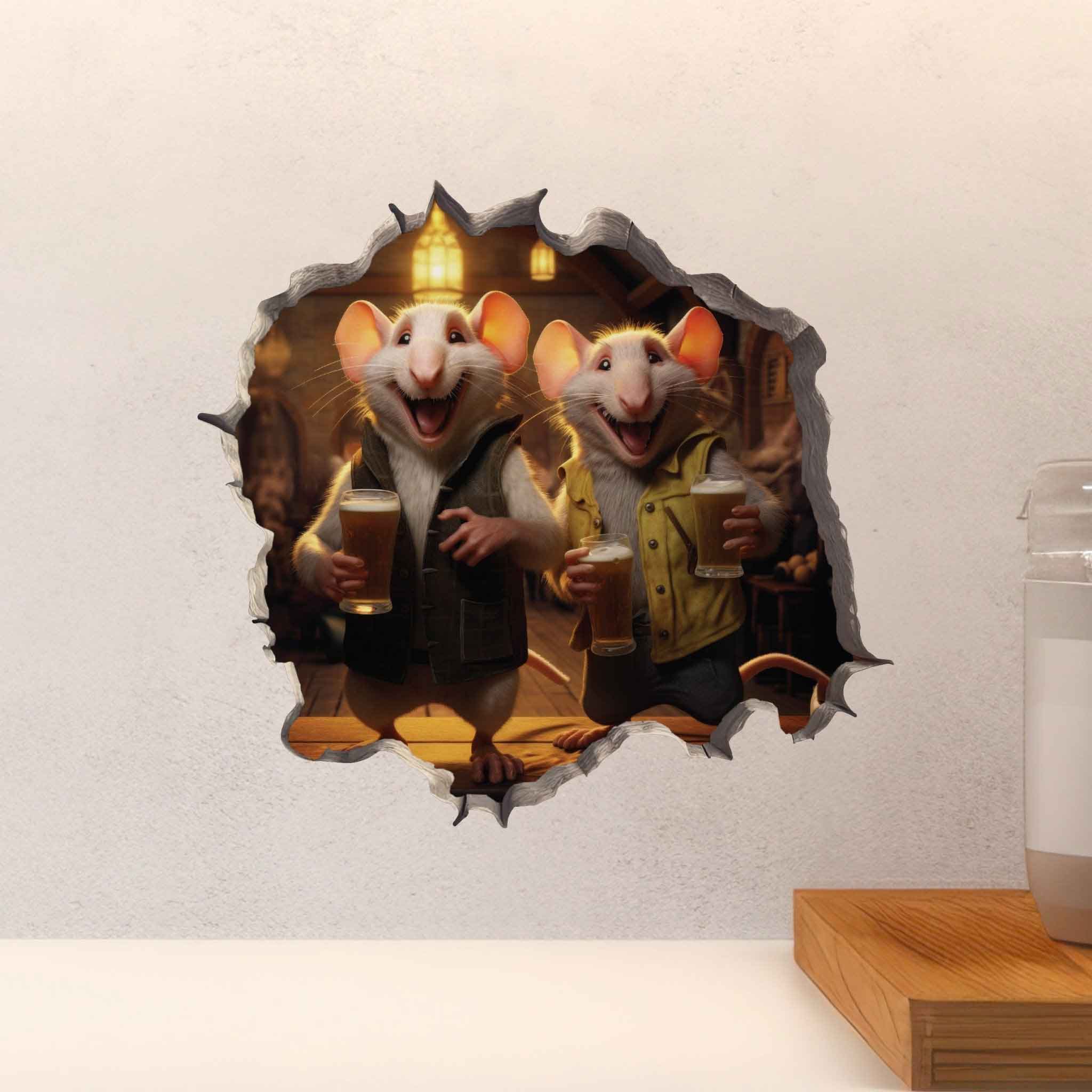 Bar Mates Mouse Hole Decal - My Wonderful Walls