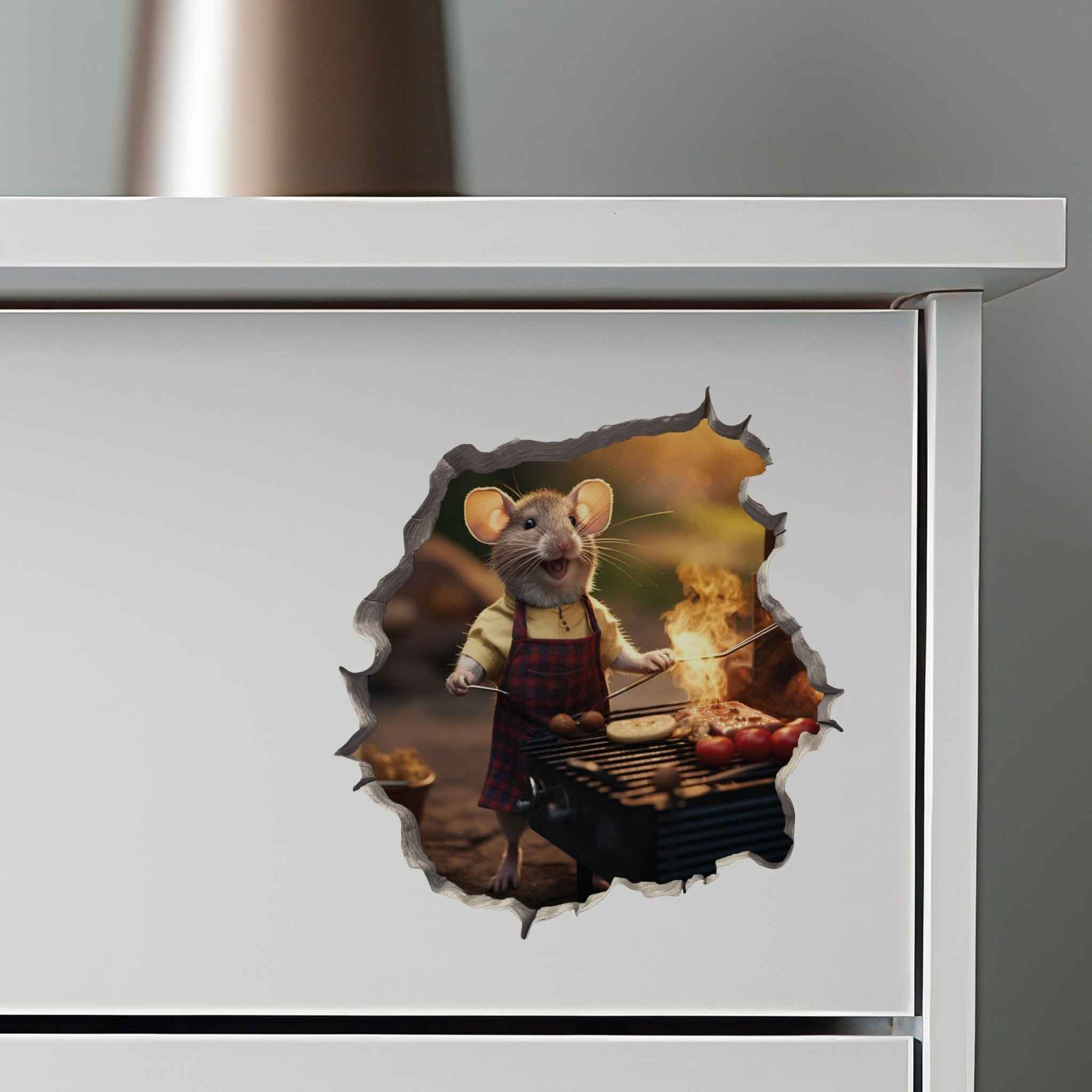 Barbeque Mouse Hole Decal - My Wonderful Walls