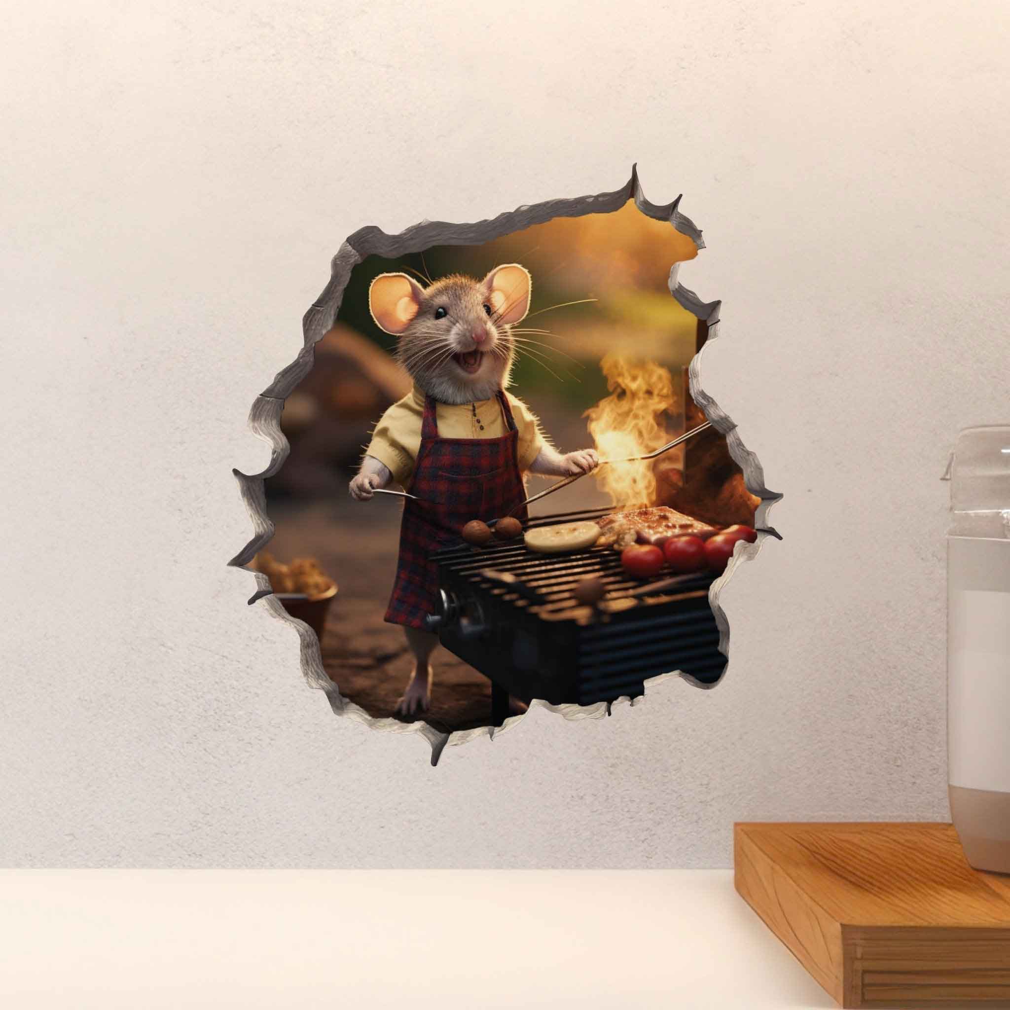 Barbeque Mouse Hole Decal - My Wonderful Walls