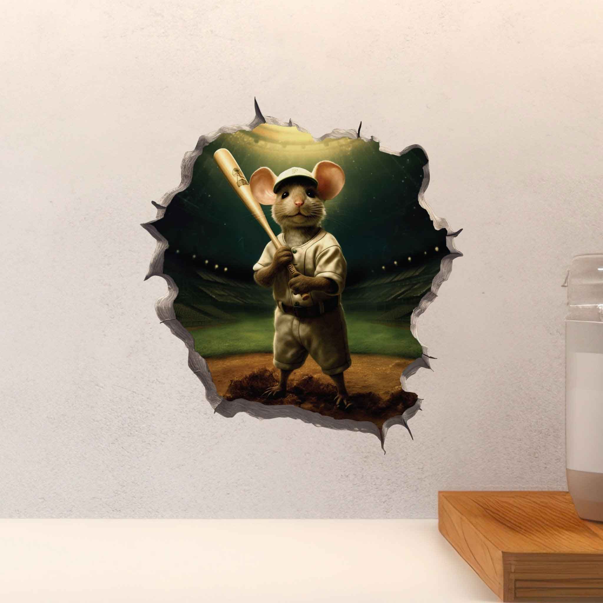 Baseball Mouse Hole Decal - My Wonderful Walls
