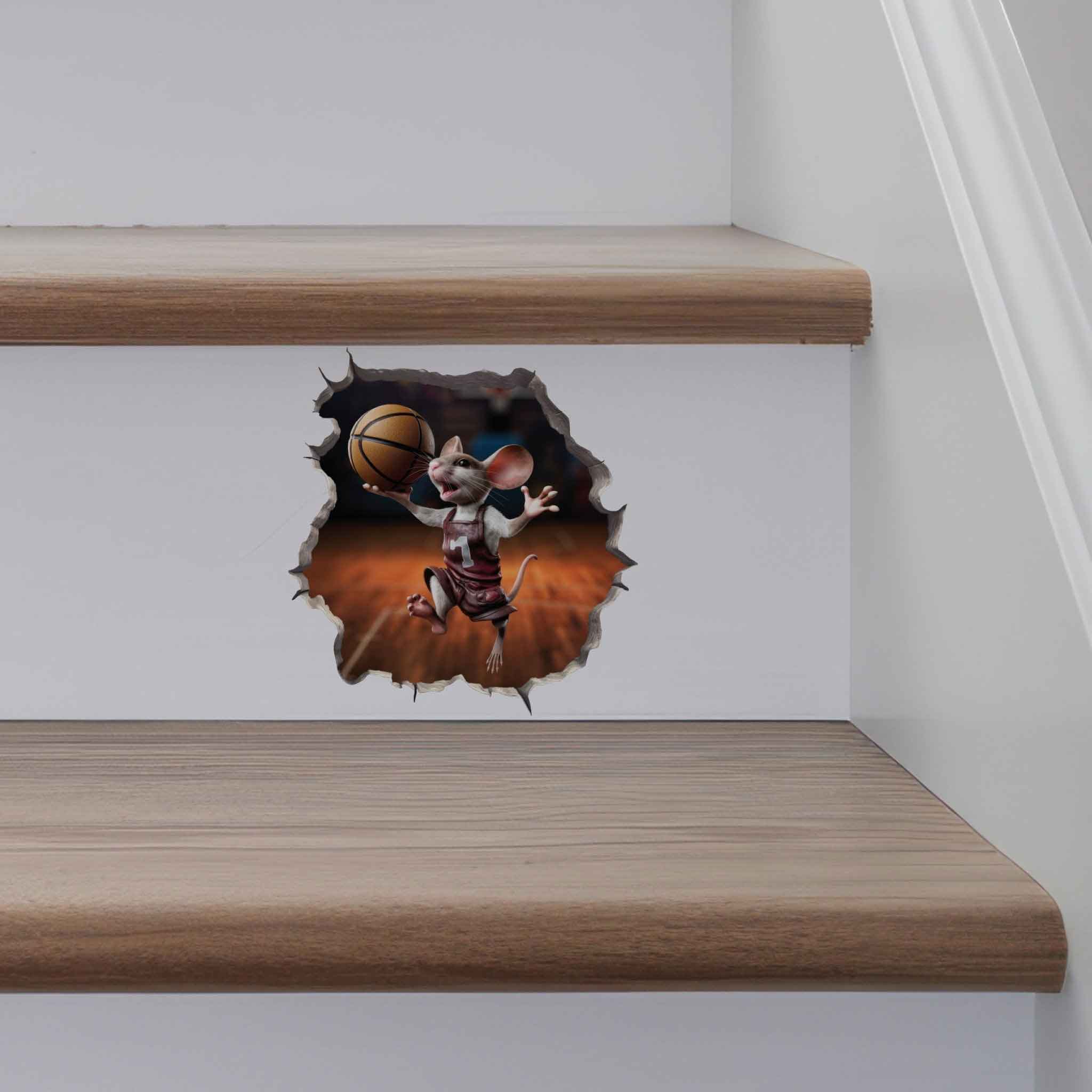 Basketball Mouse Hole Decal - My Wonderful Walls