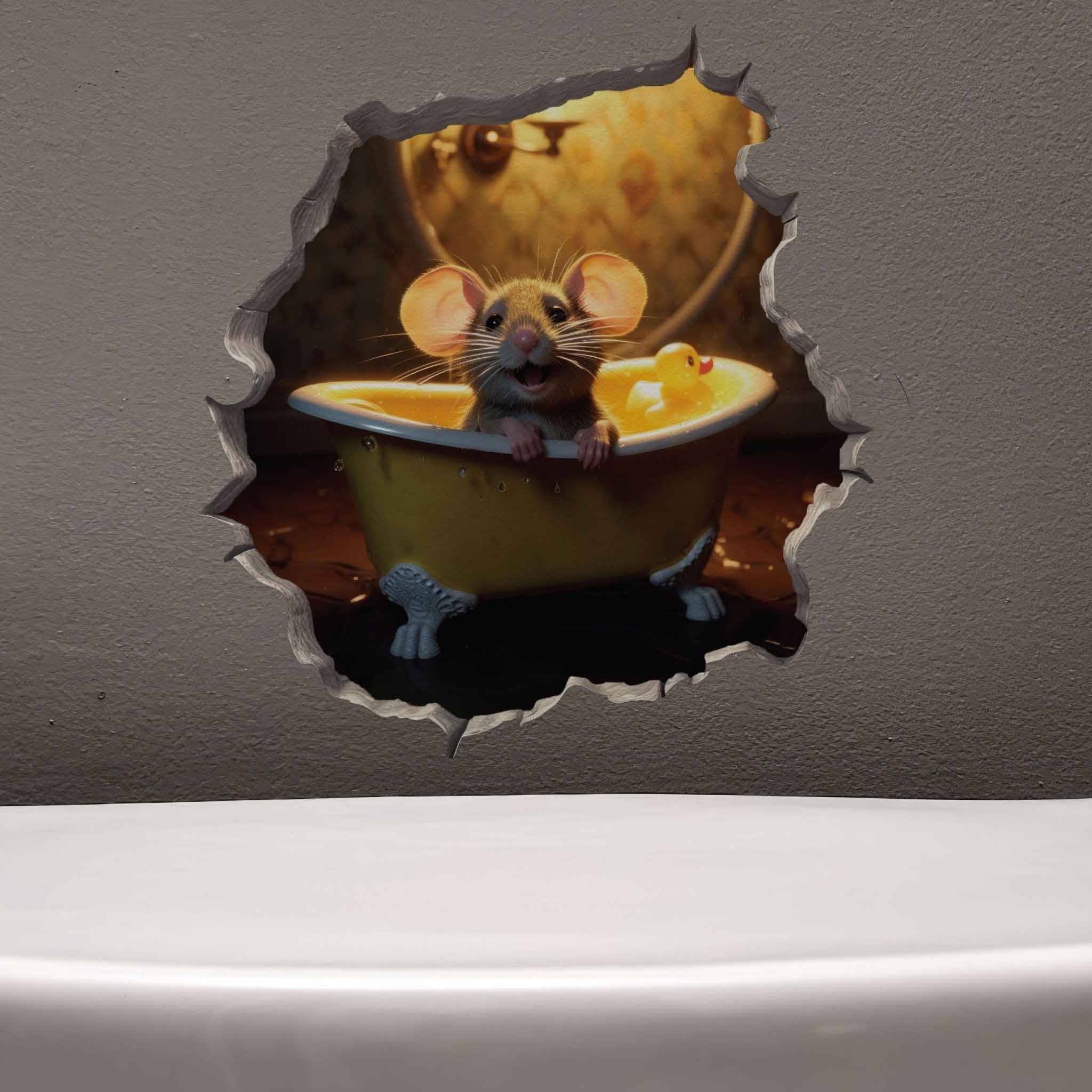 Bathtub Mouse Hole Decal - My Wonderful Walls