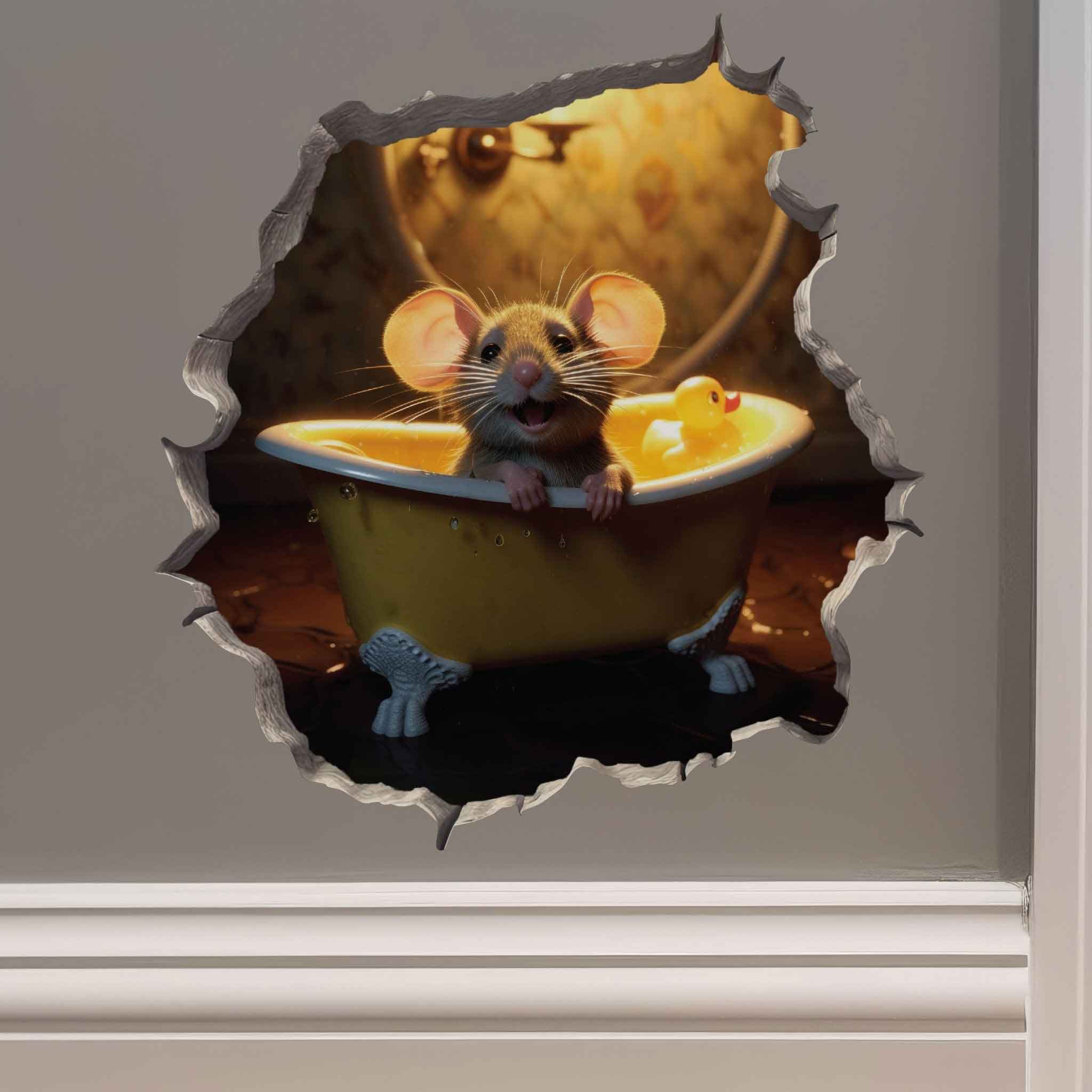Bathtub Mouse Hole Decal - My Wonderful Walls