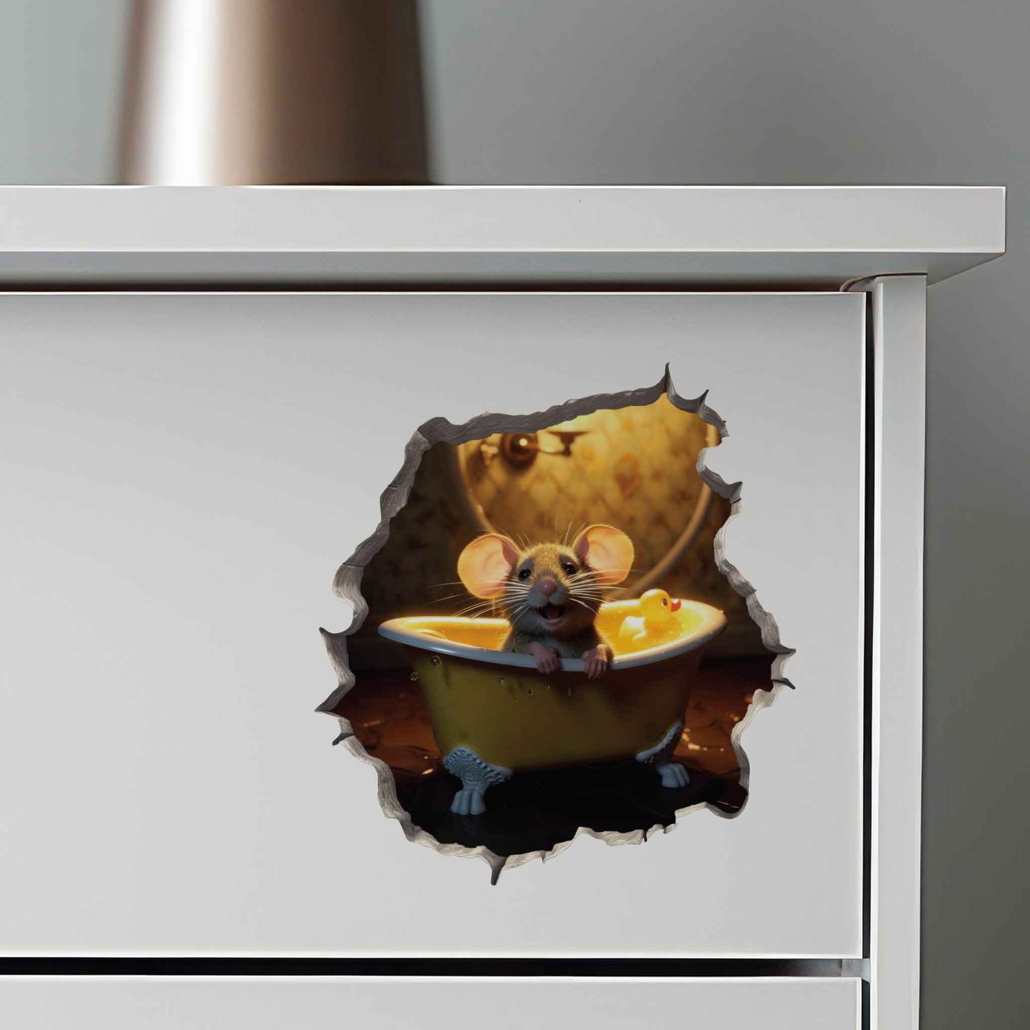 Bathtub Mouse Hole Decal - My Wonderful Walls