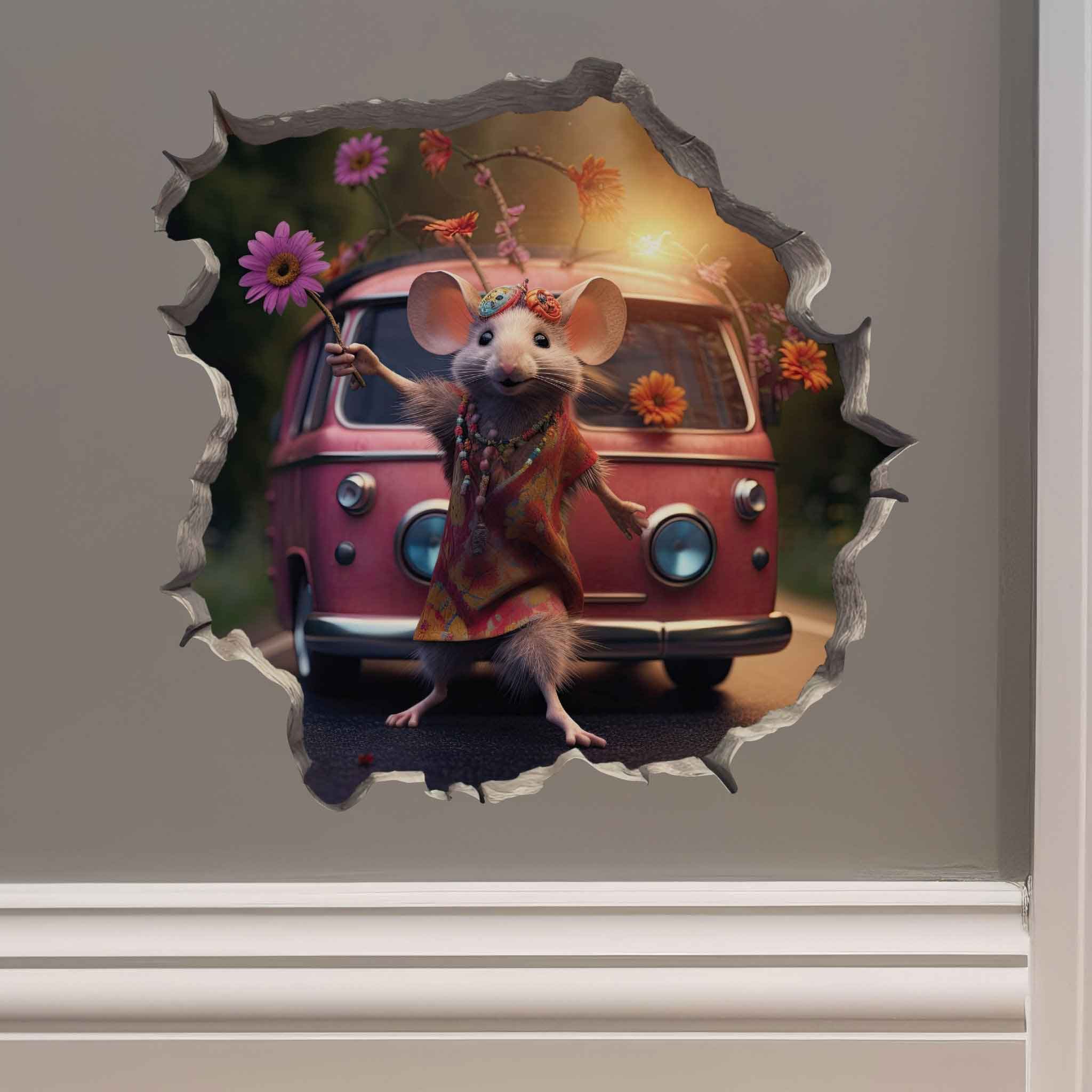 Boho Hippie Mouse Hole Decal - My Wonderful Walls