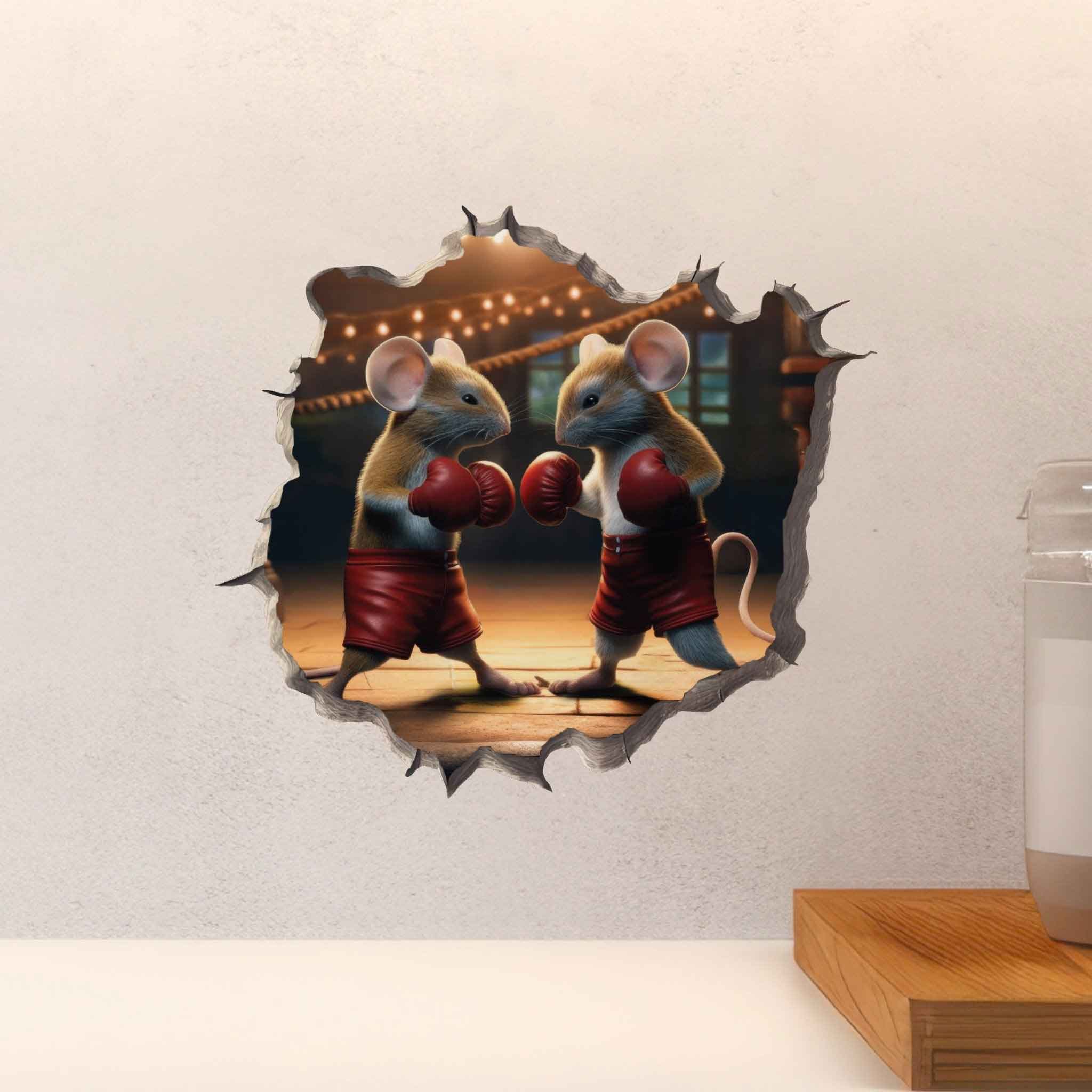 Boxing Mouse Hole Decal - My Wonderful Walls