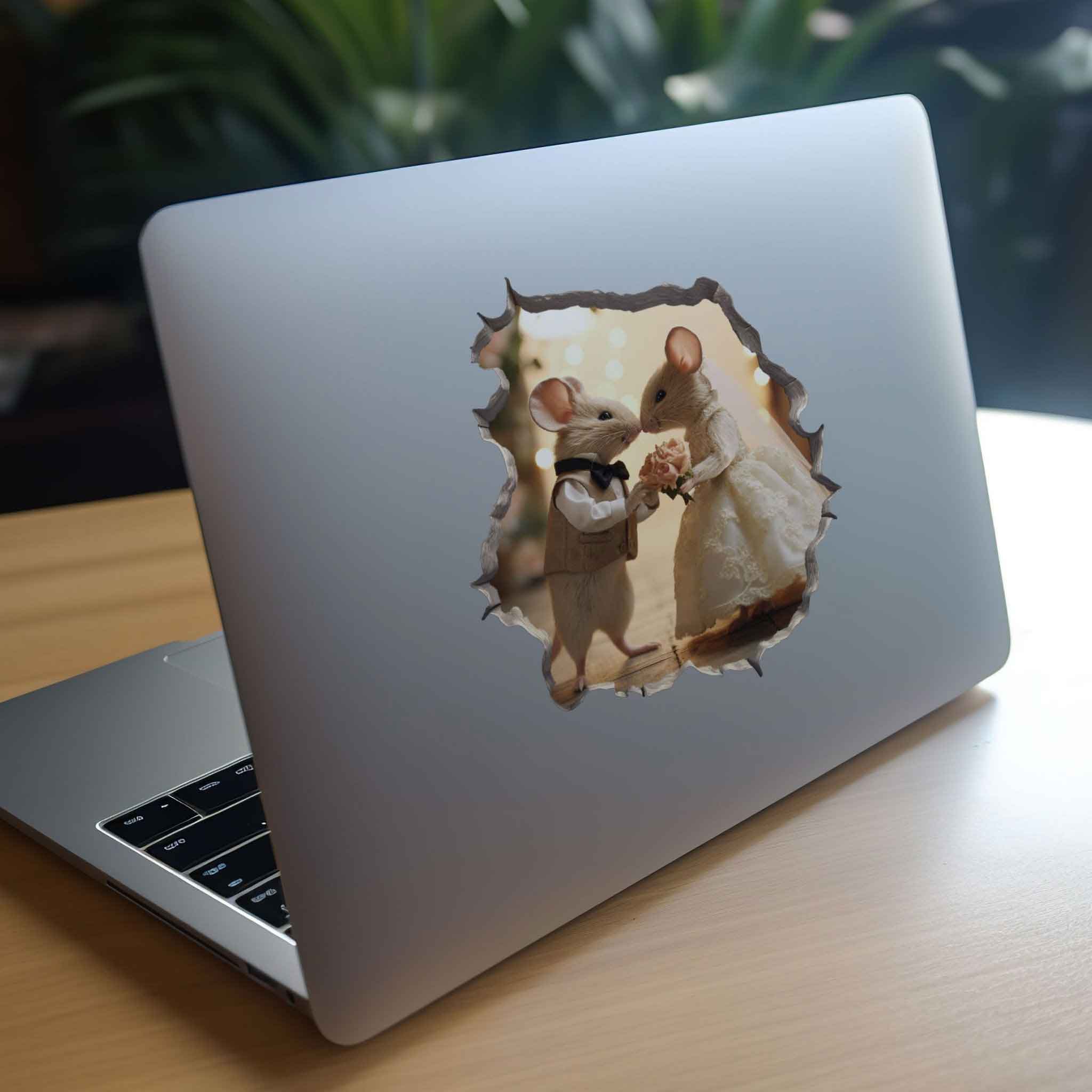 Bride and Groom Marriage Mouse Hole Decal - My Wonderful Walls