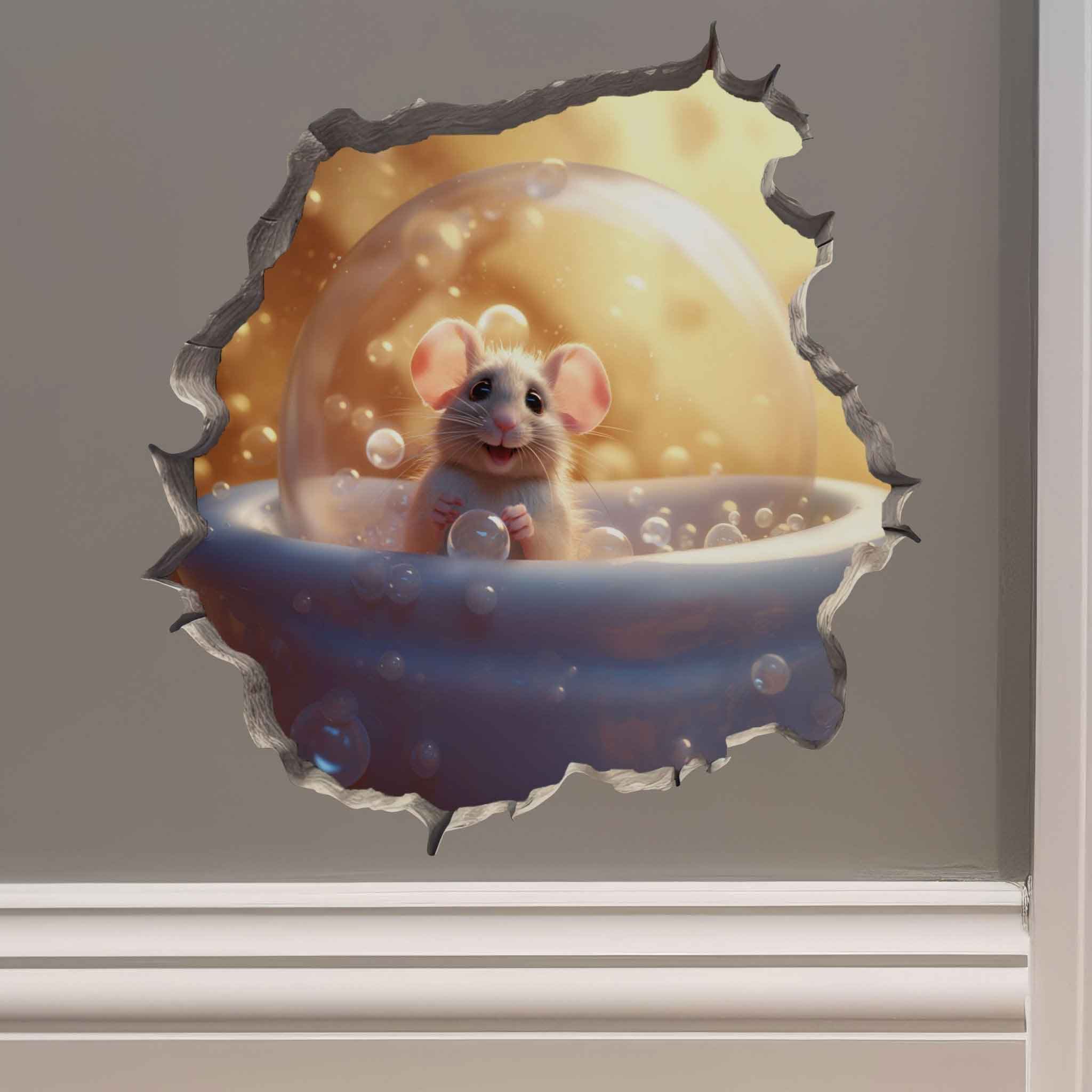 Bubble Bath Mouse Hole Decal - My Wonderful Walls