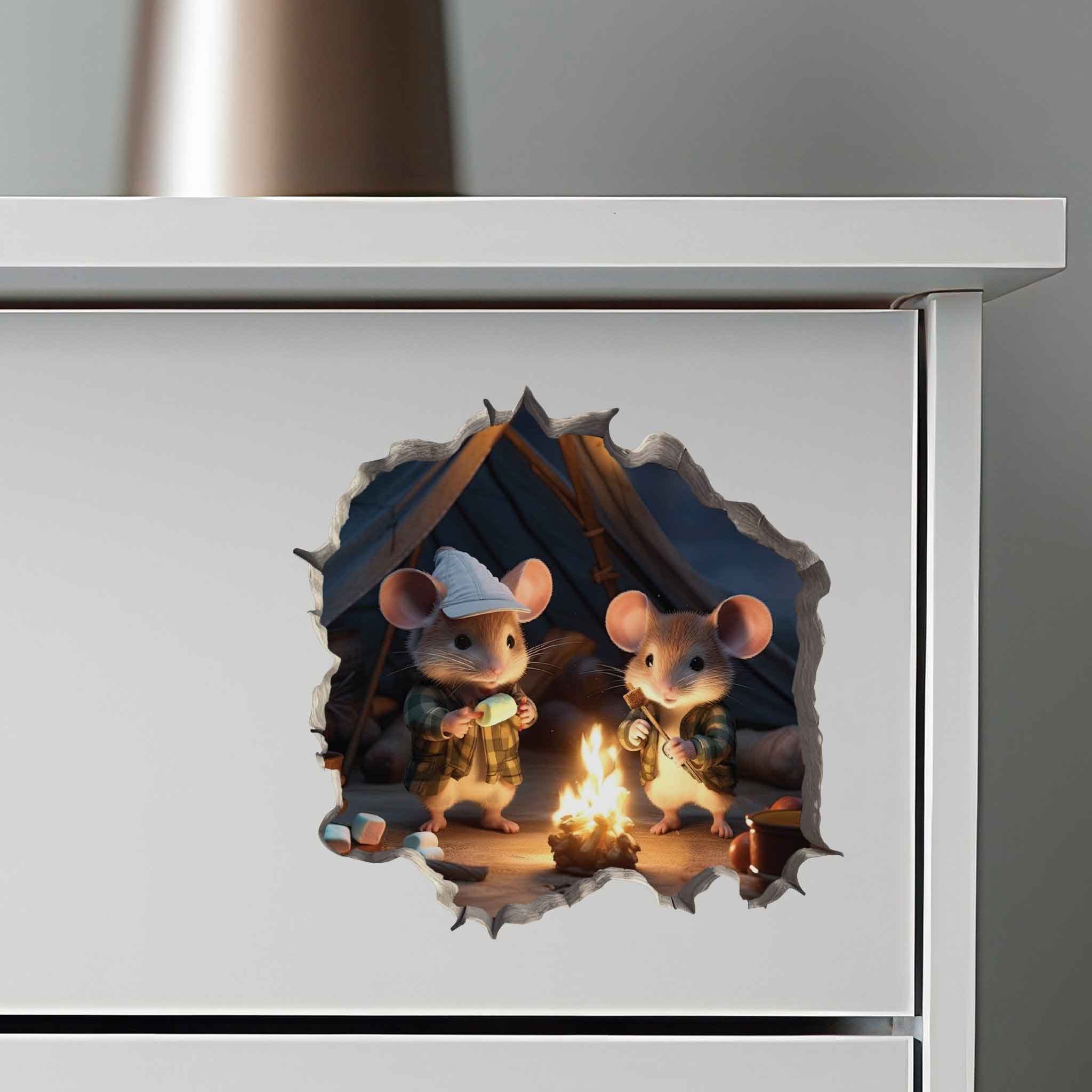 Camping Mouse Hole Decal - My Wonderful Walls