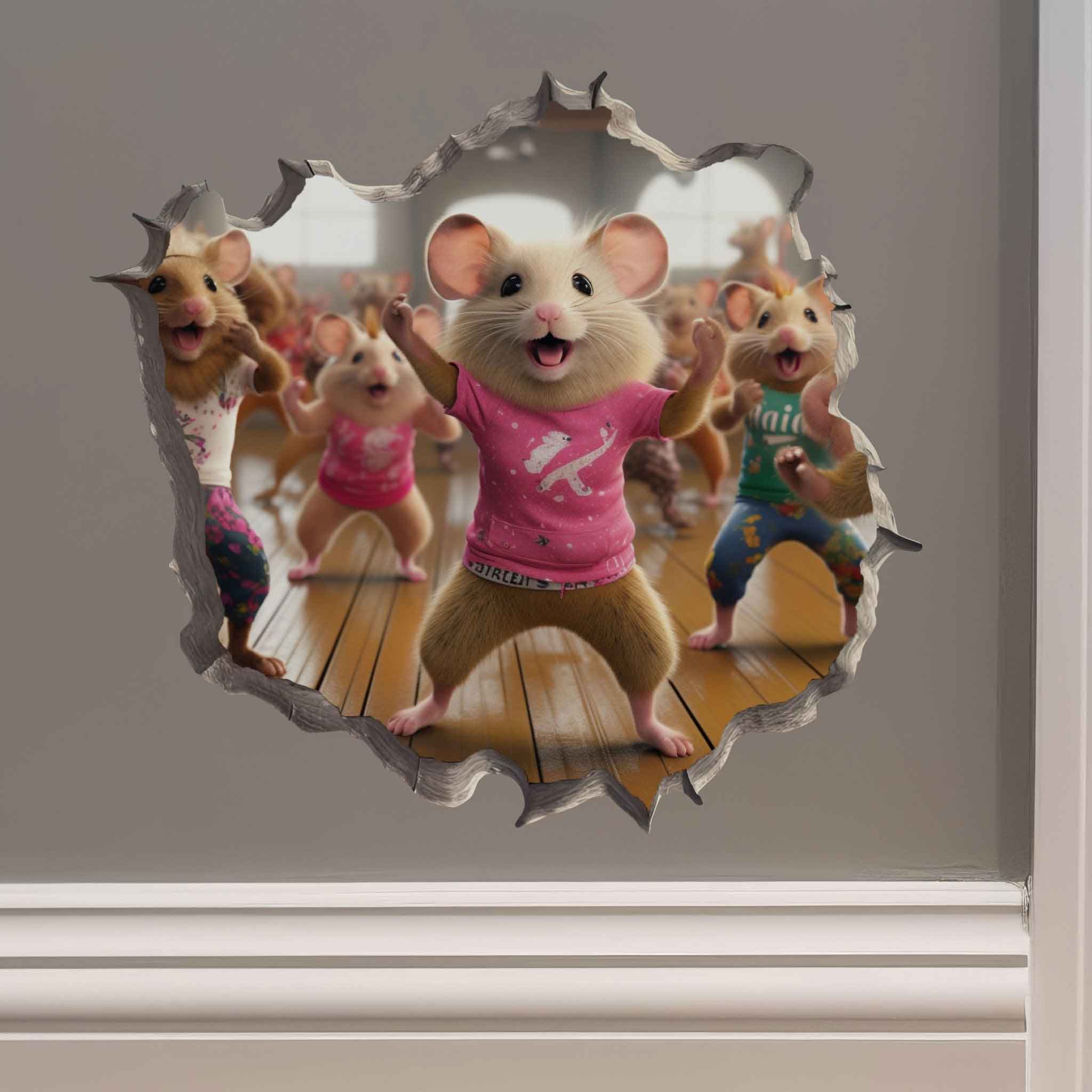 Cardio Dance Workout Mouse Hole Decal - My Wonderful Walls