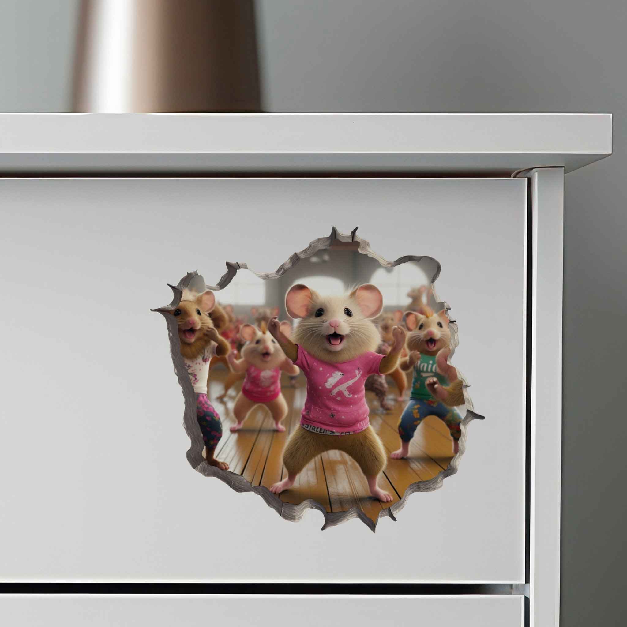 Cardio Dance Workout Mouse Hole Decal - My Wonderful Walls