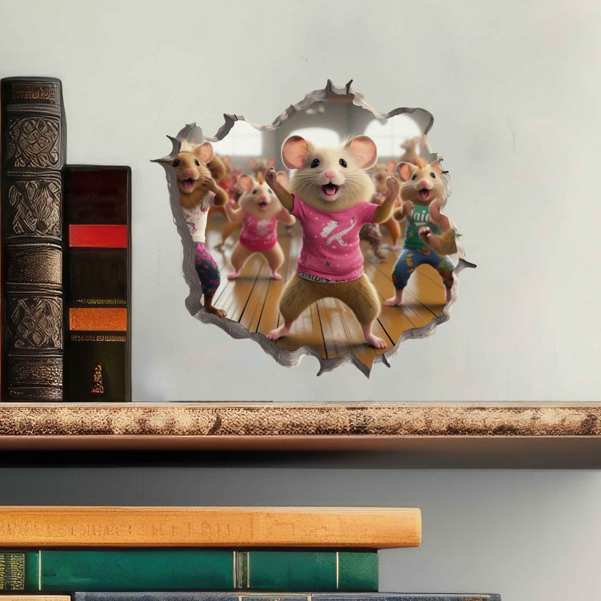 Cardio Dance Workout Mouse Hole Decal - My Wonderful Walls