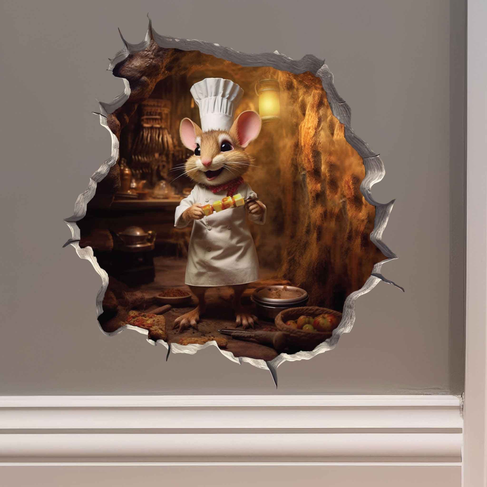 Chef Mouse Hole Decal - My Wonderful Walls