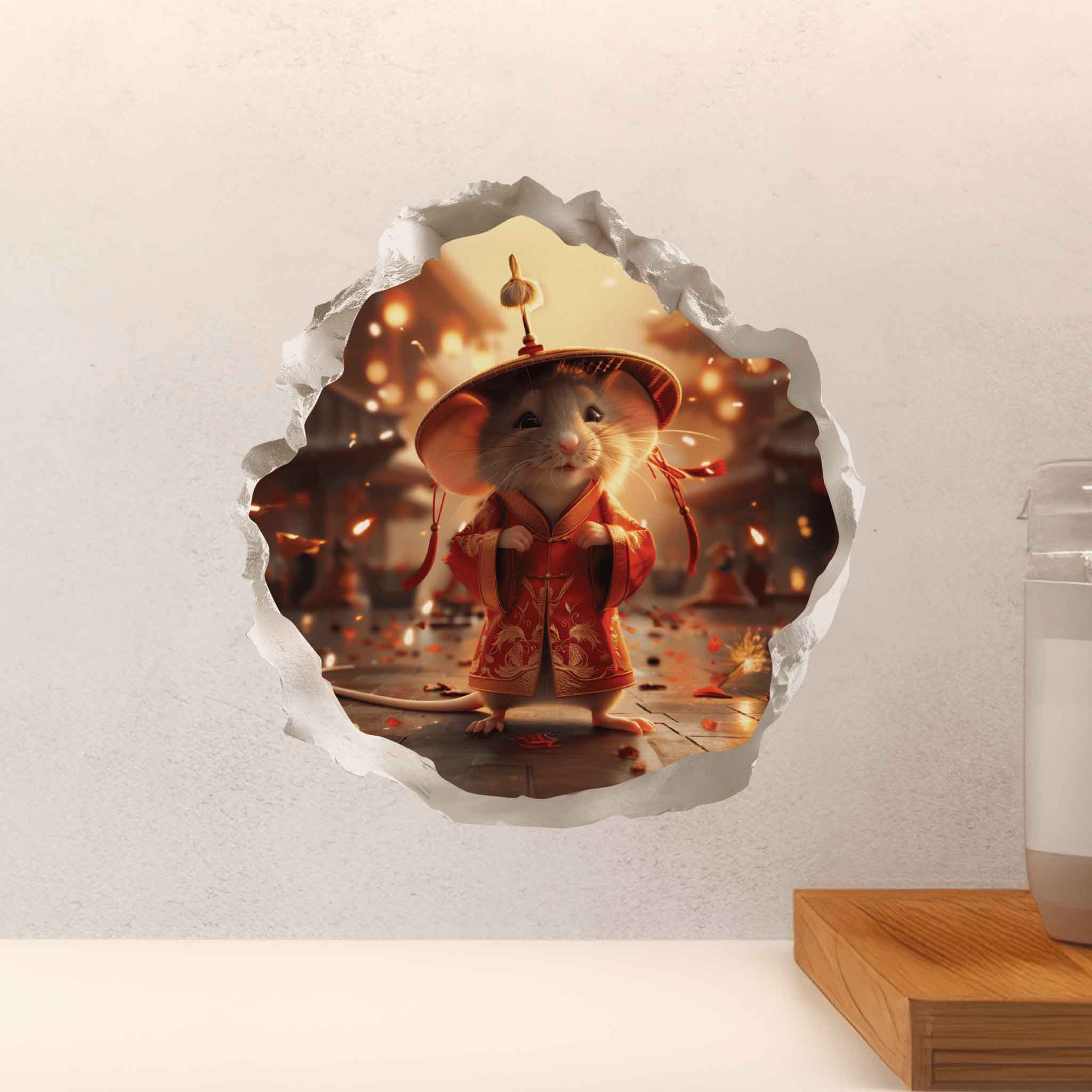 Chinese New Year Mouse Hole Decal - My Wonderful Walls