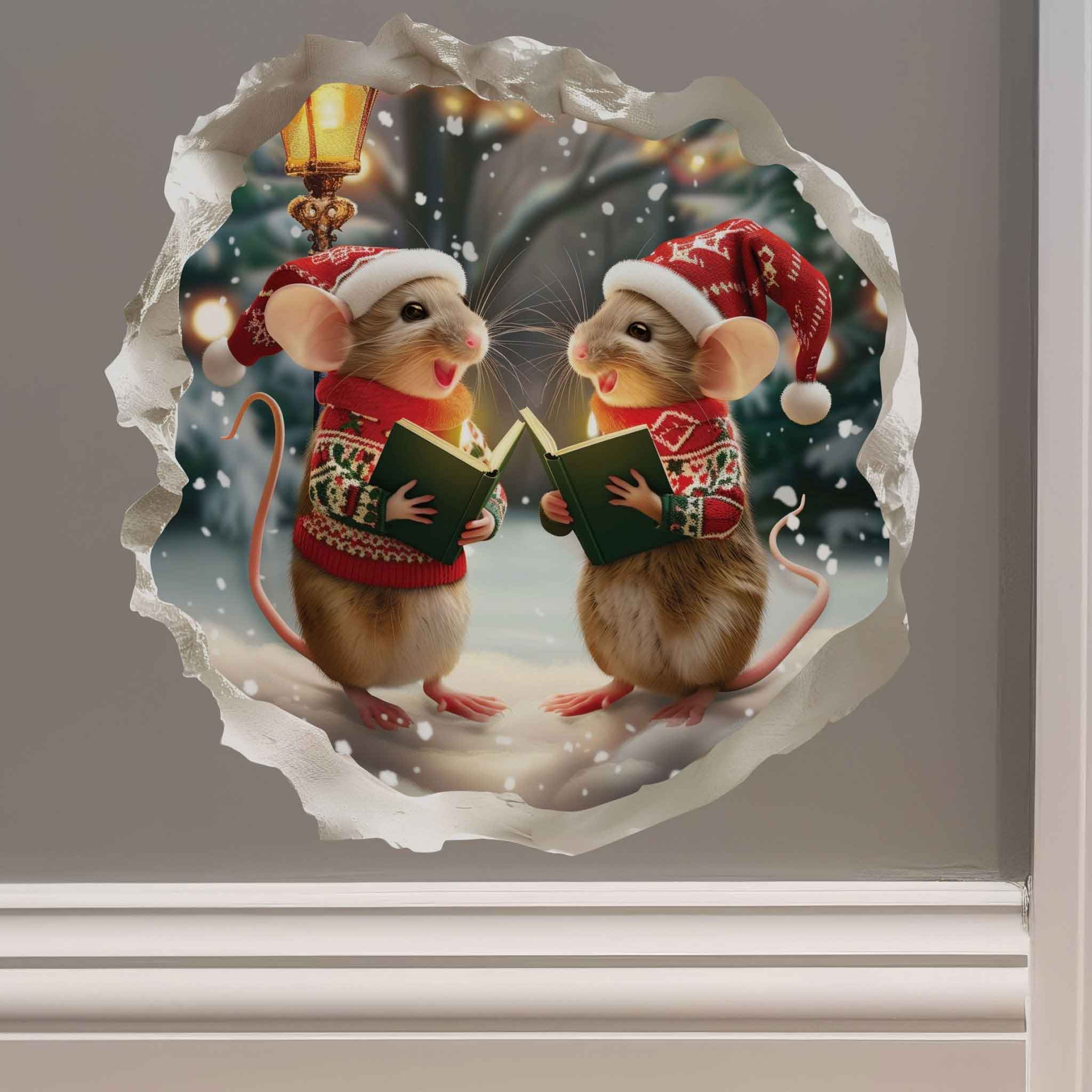 Christmas Carol Mouse Hole Decal - My Wonderful Walls