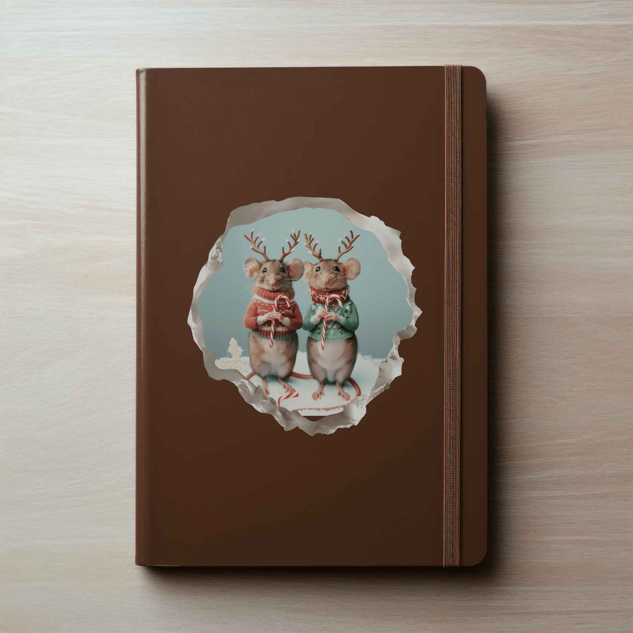 Christmas Jackalope Mouse Hole Decal - My Wonderful Walls