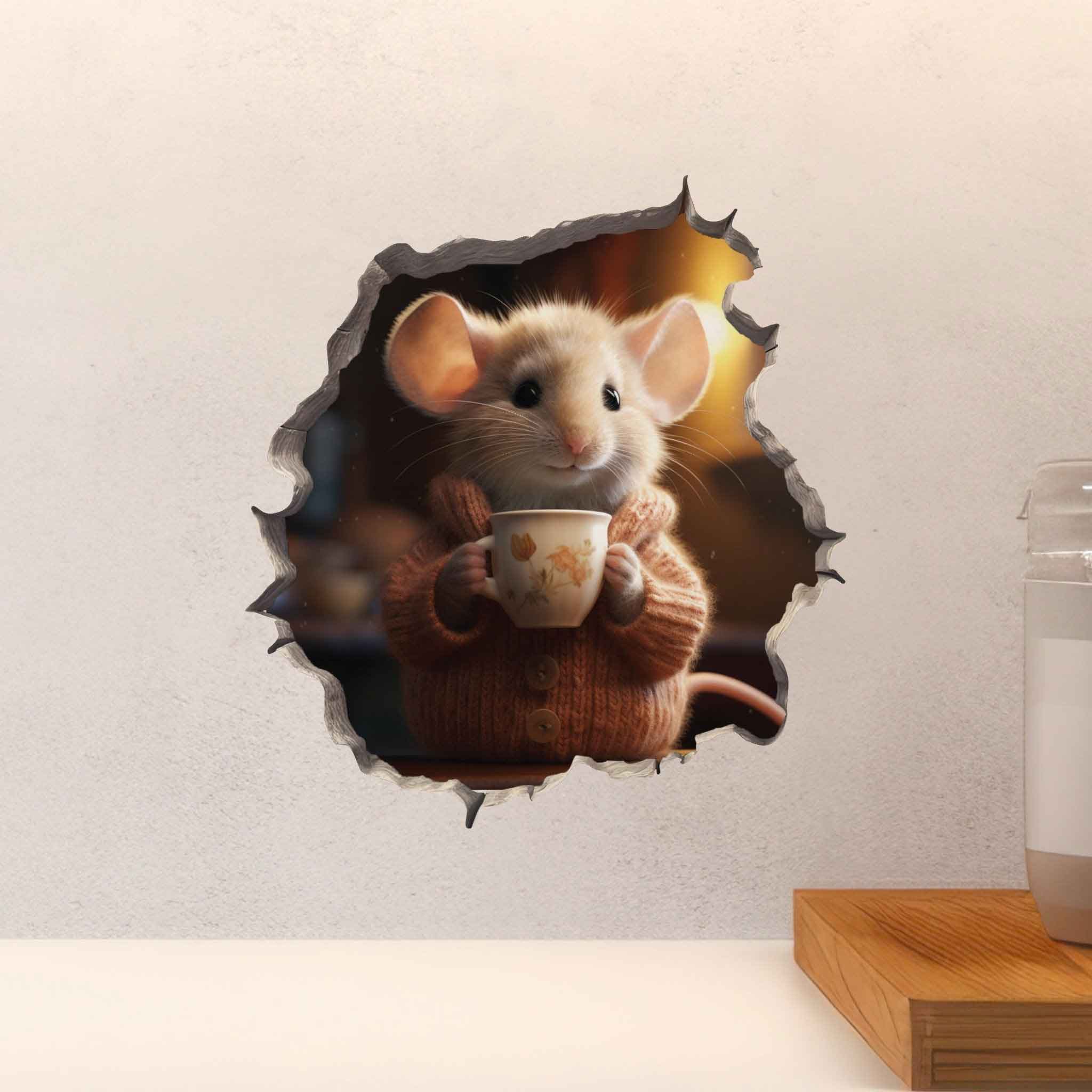 Coffee Mouse Hole Decal - My Wonderful Walls