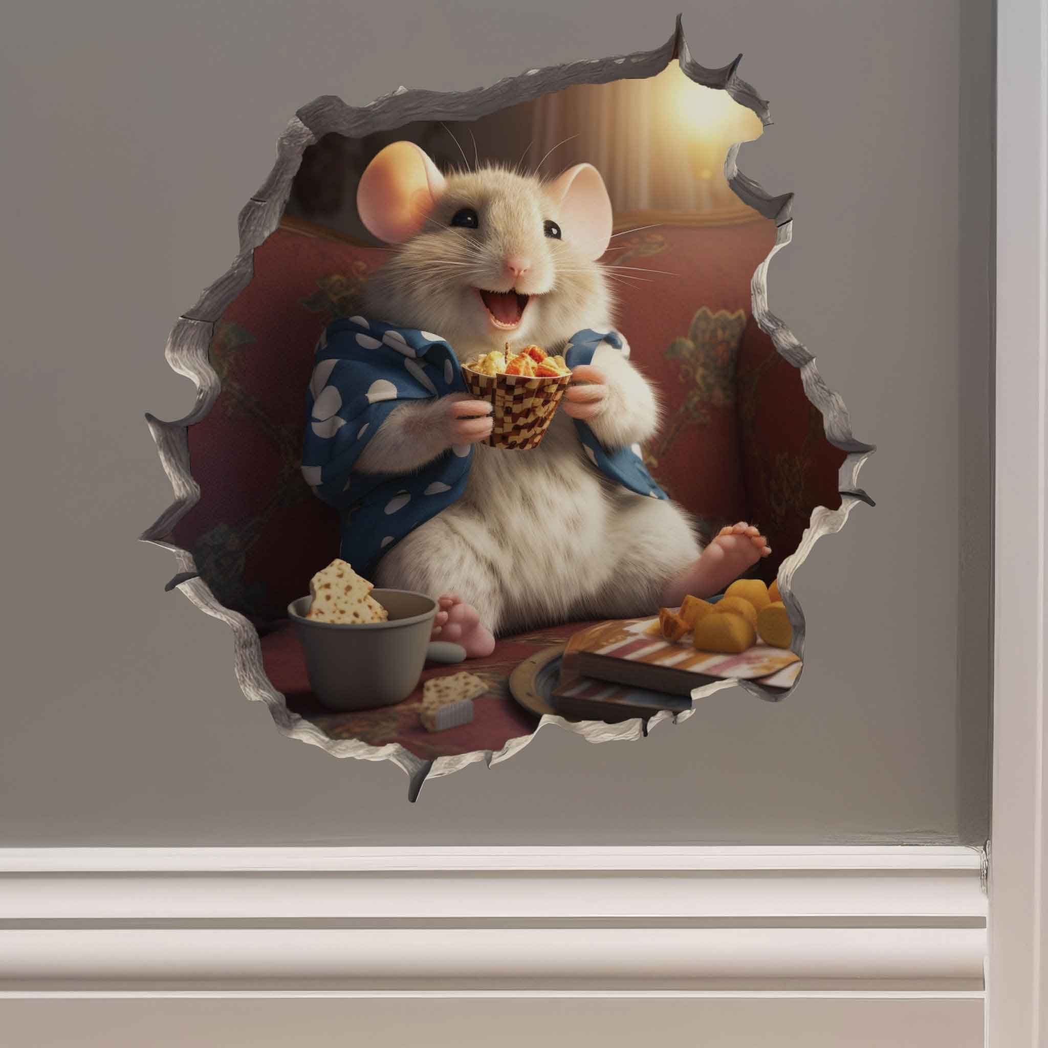 Couch Potato Mouse Hole Decal - My Wonderful Walls