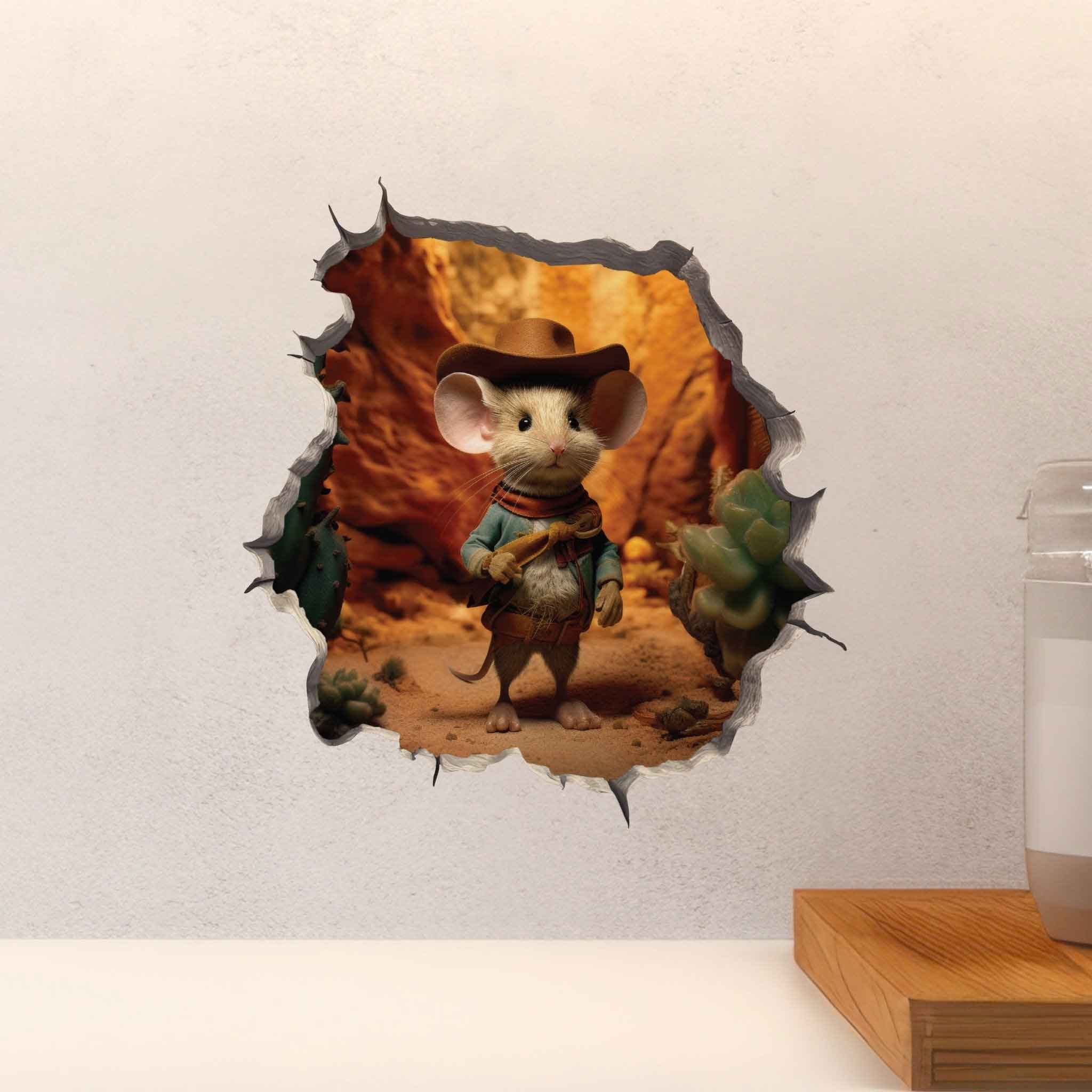 Cowboy Mouse Hole Decal - My Wonderful Walls