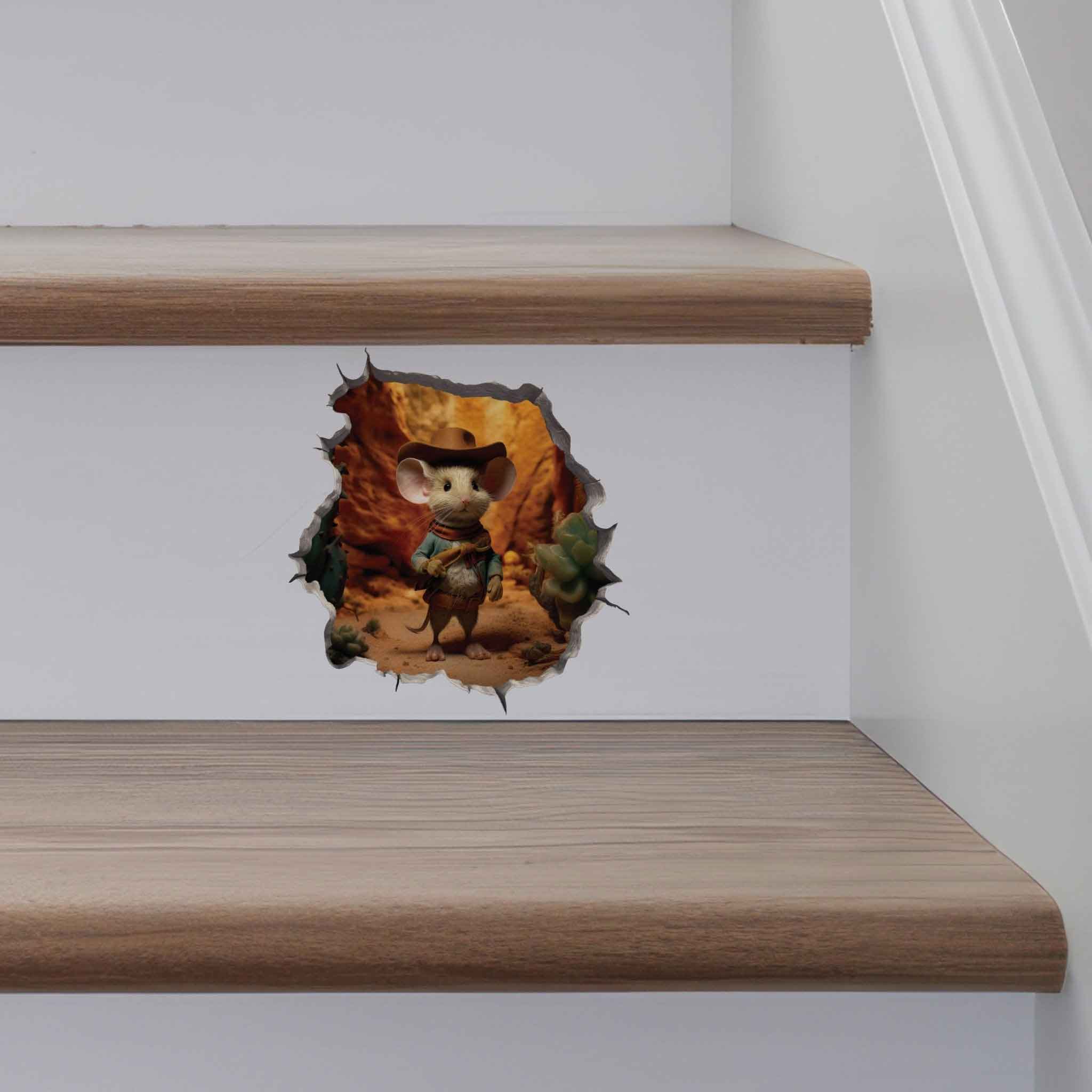 Cowboy Mouse Hole Decal - My Wonderful Walls