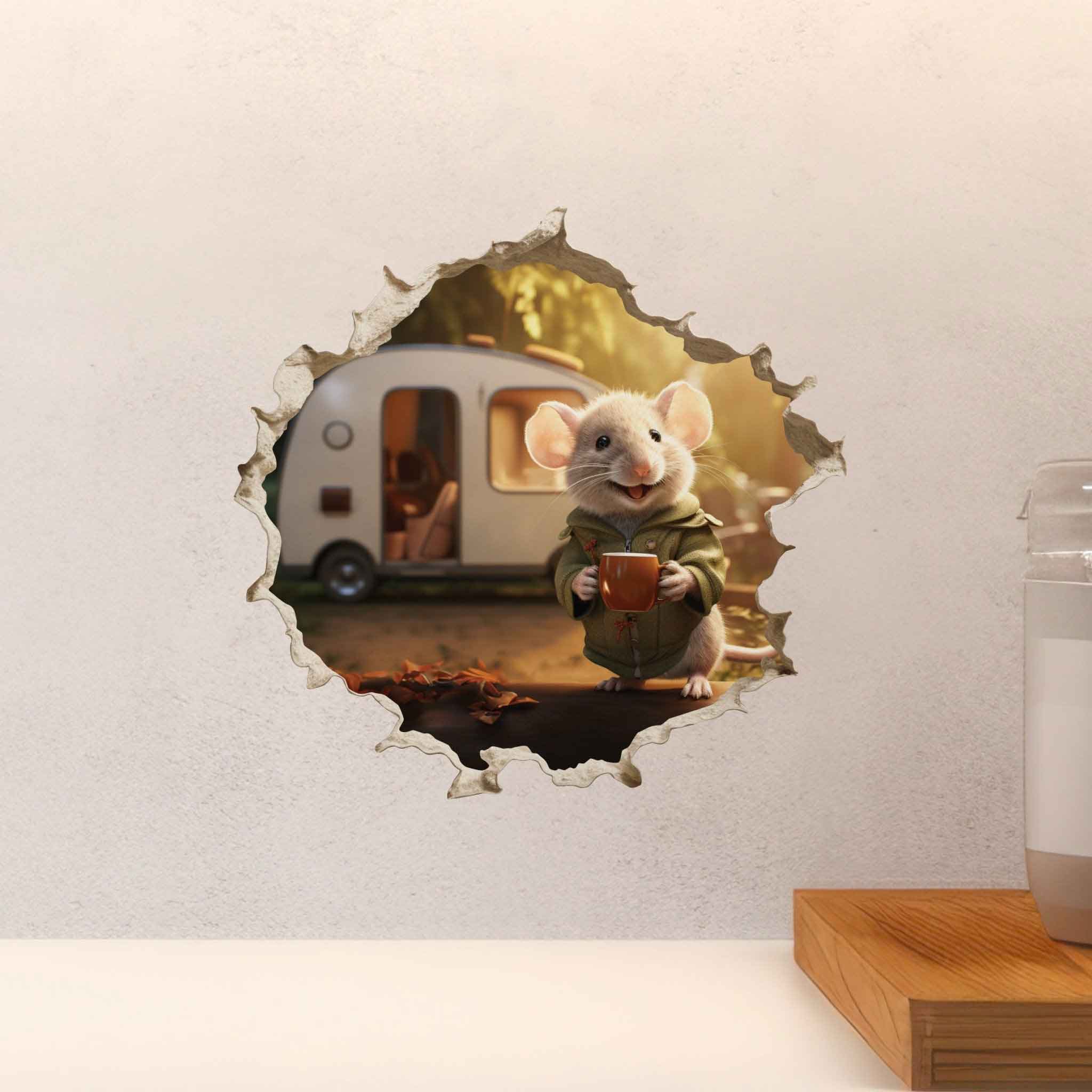 Cozy Camper Mouse Hole Decal - My Wonderful Walls