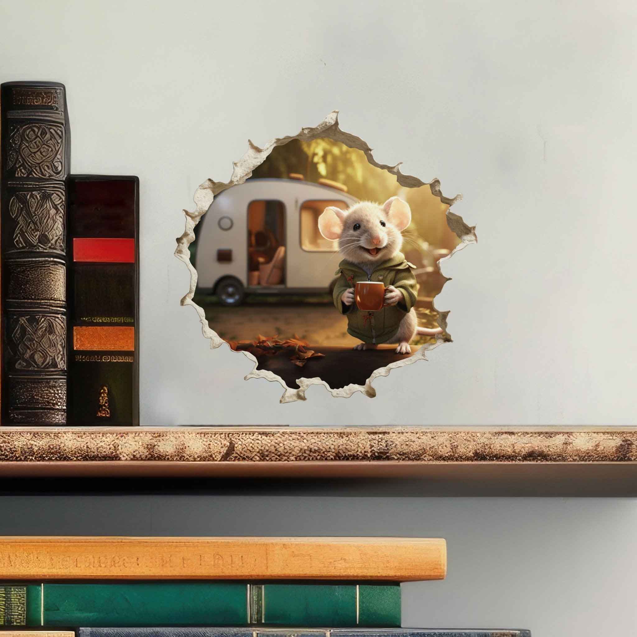 Cozy Camper Mouse Hole Decal - My Wonderful Walls