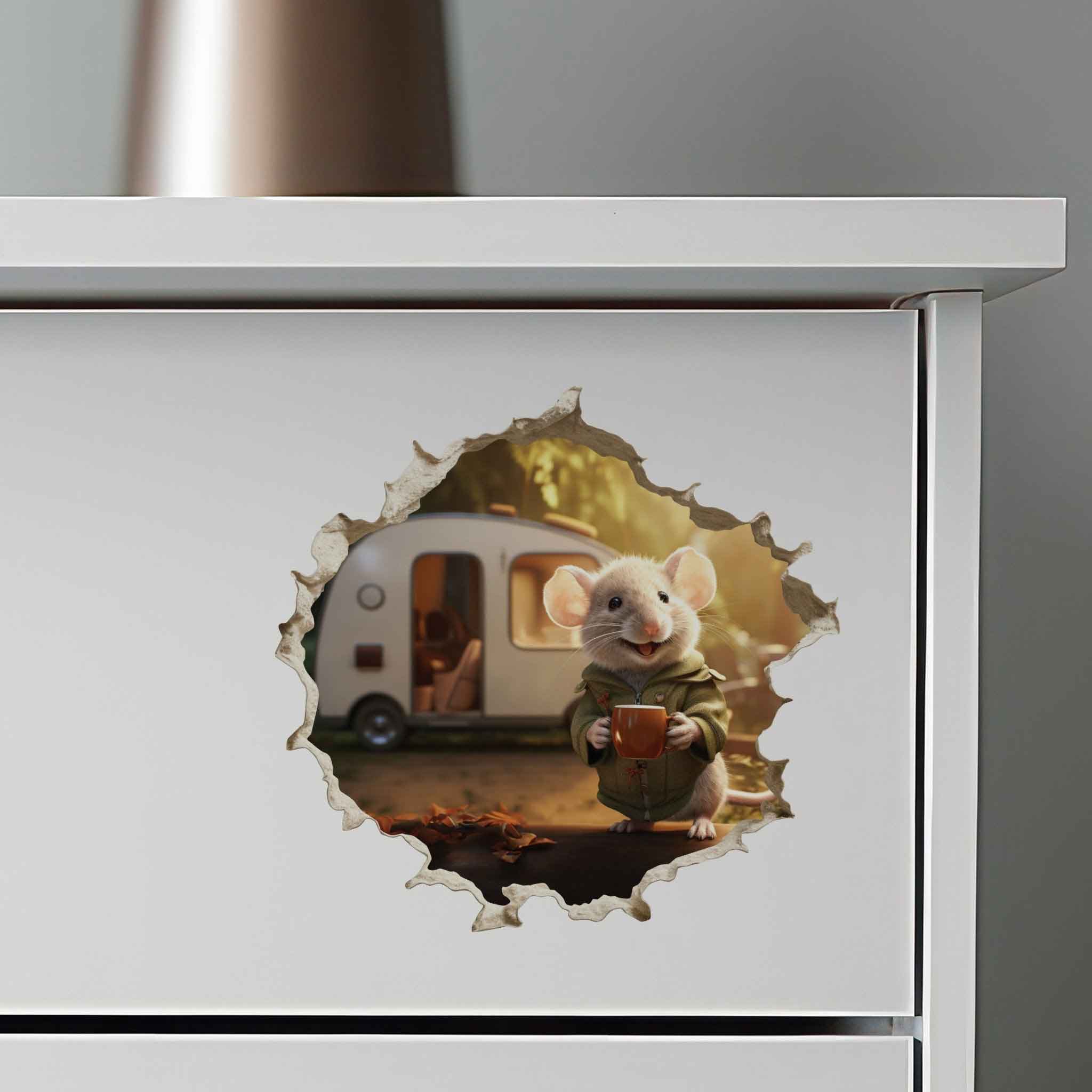 Cozy Camper Mouse Hole Decal - My Wonderful Walls