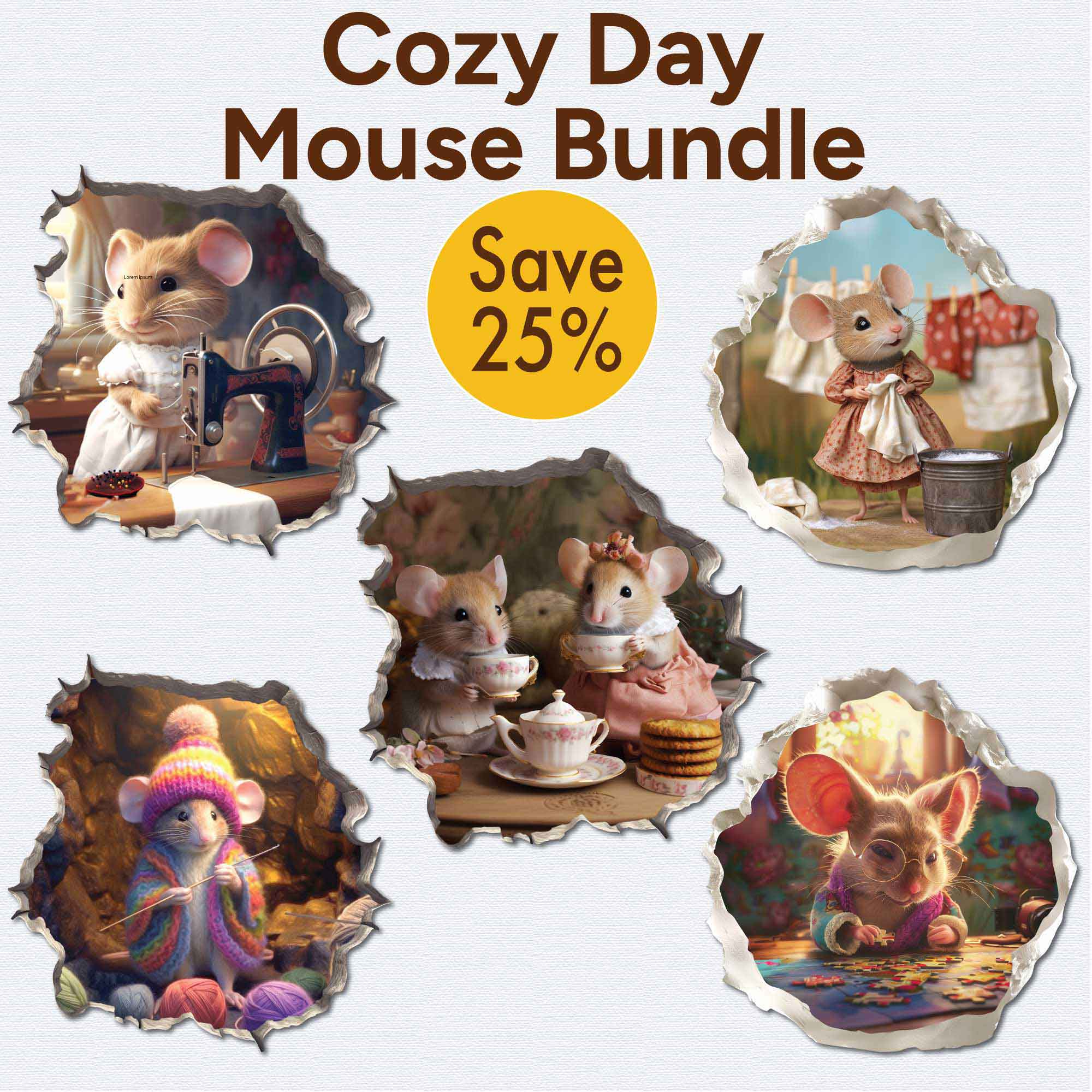 Cozy Day Mouse Bundle - My Wonderful Walls