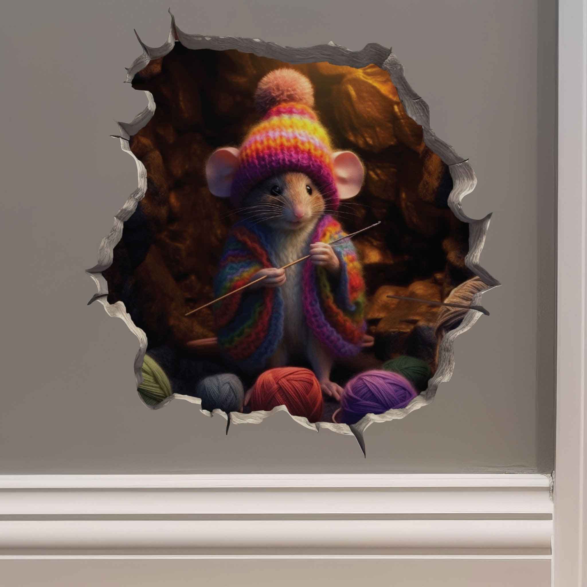 Crochet Mouse Hole Decal - My Wonderful Walls