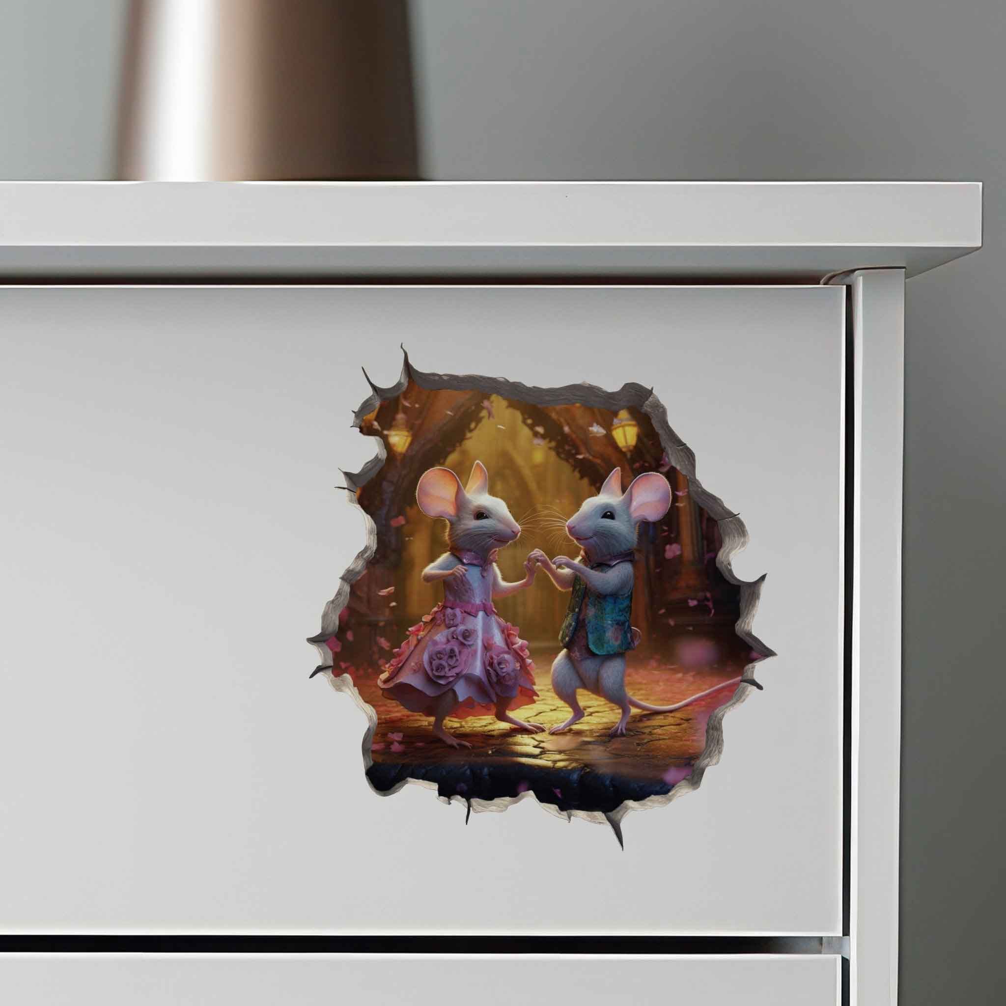 Dancing Couple Mouse Hole Decal - My Wonderful Walls
