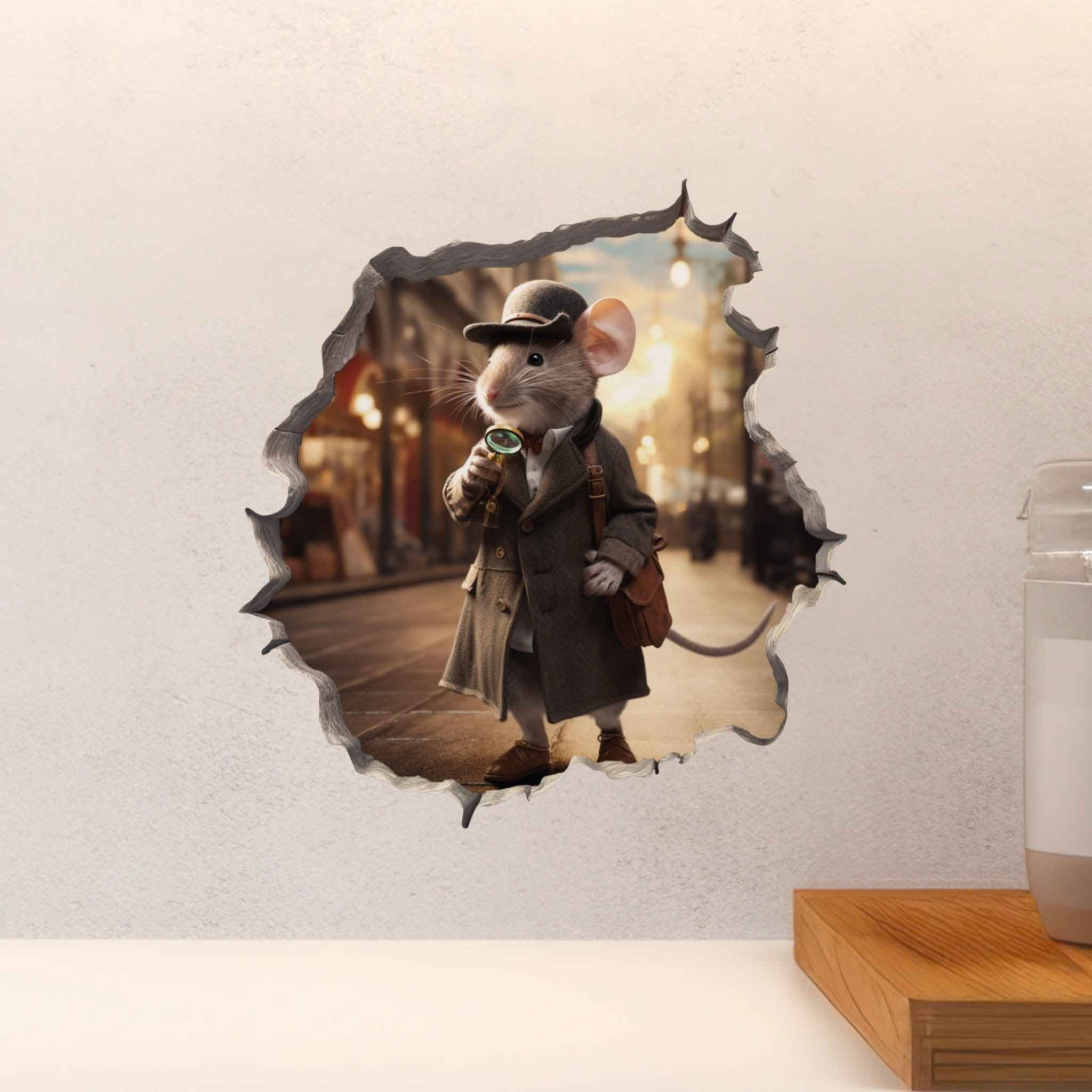 Detective Mouse Hole Decal - My Wonderful Walls