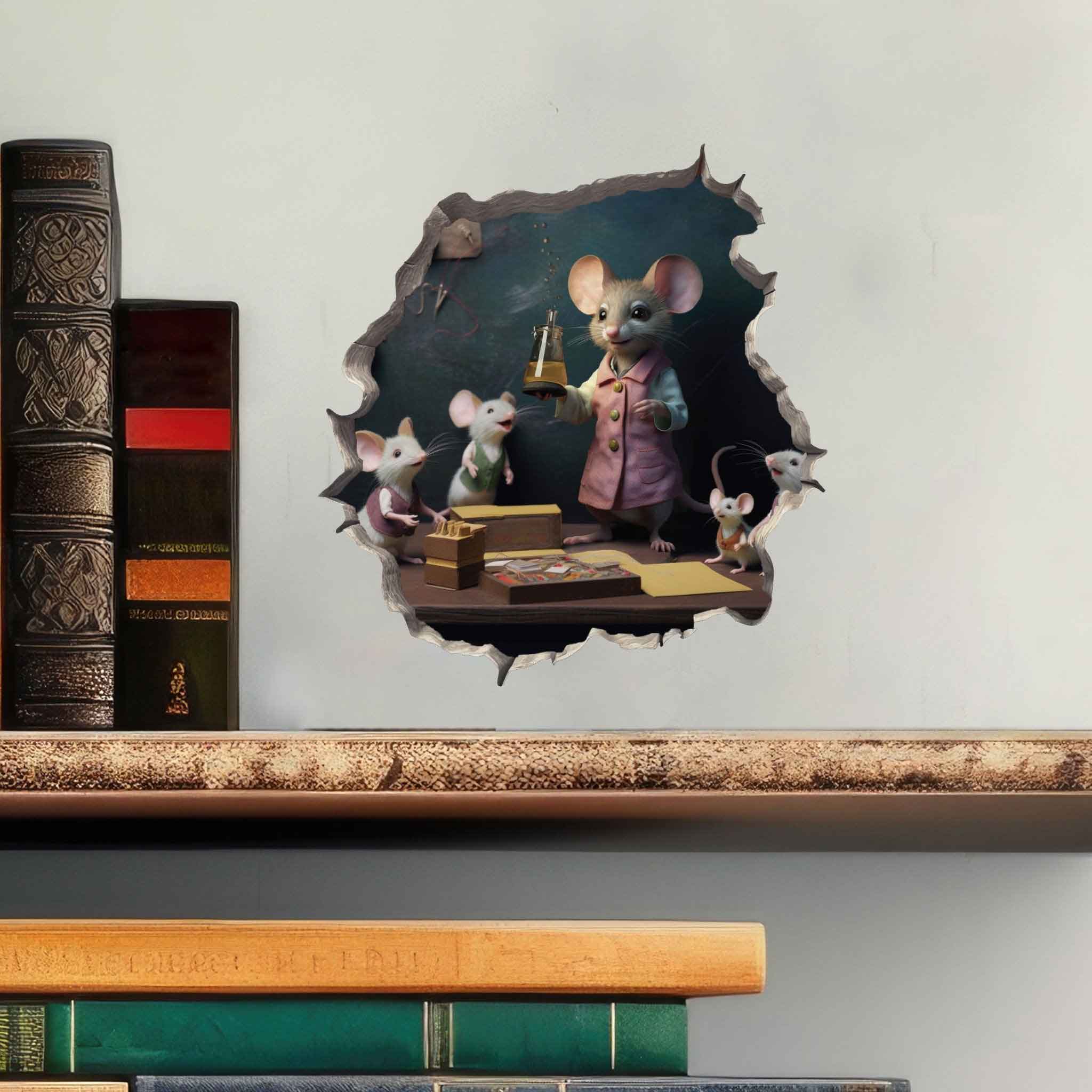 Female Teacher Mouse Hole Decal - My Wonderful Walls