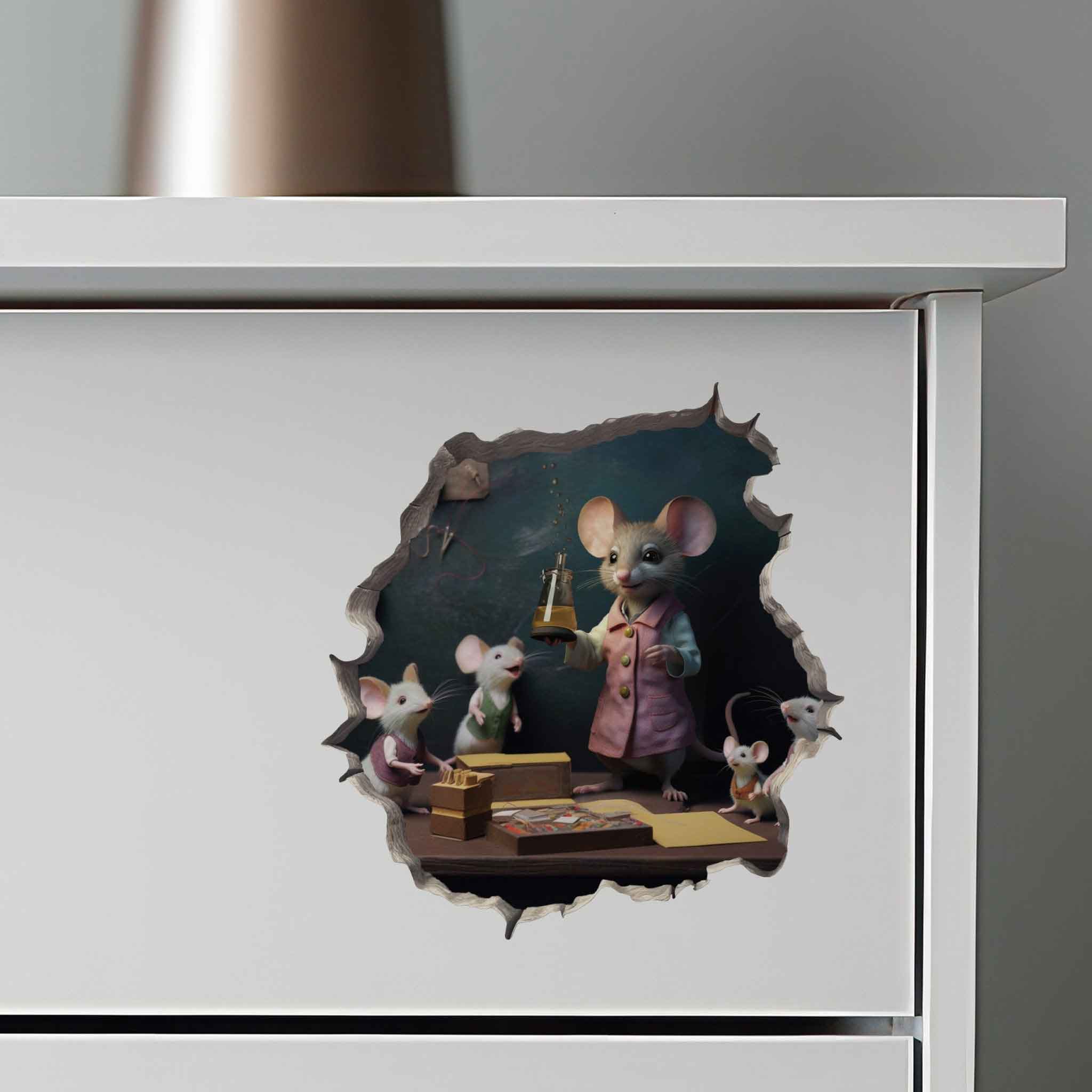 Female Teacher Mouse Hole Decal - My Wonderful Walls