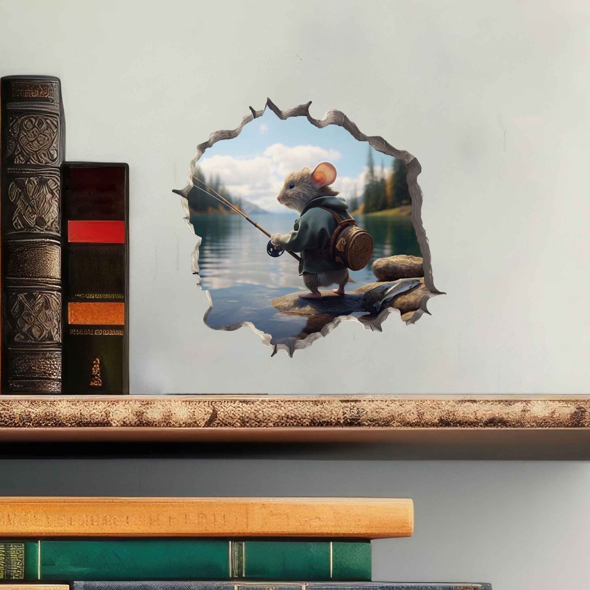 Fisherman Mouse Hole Decal - My Wonderful Walls
