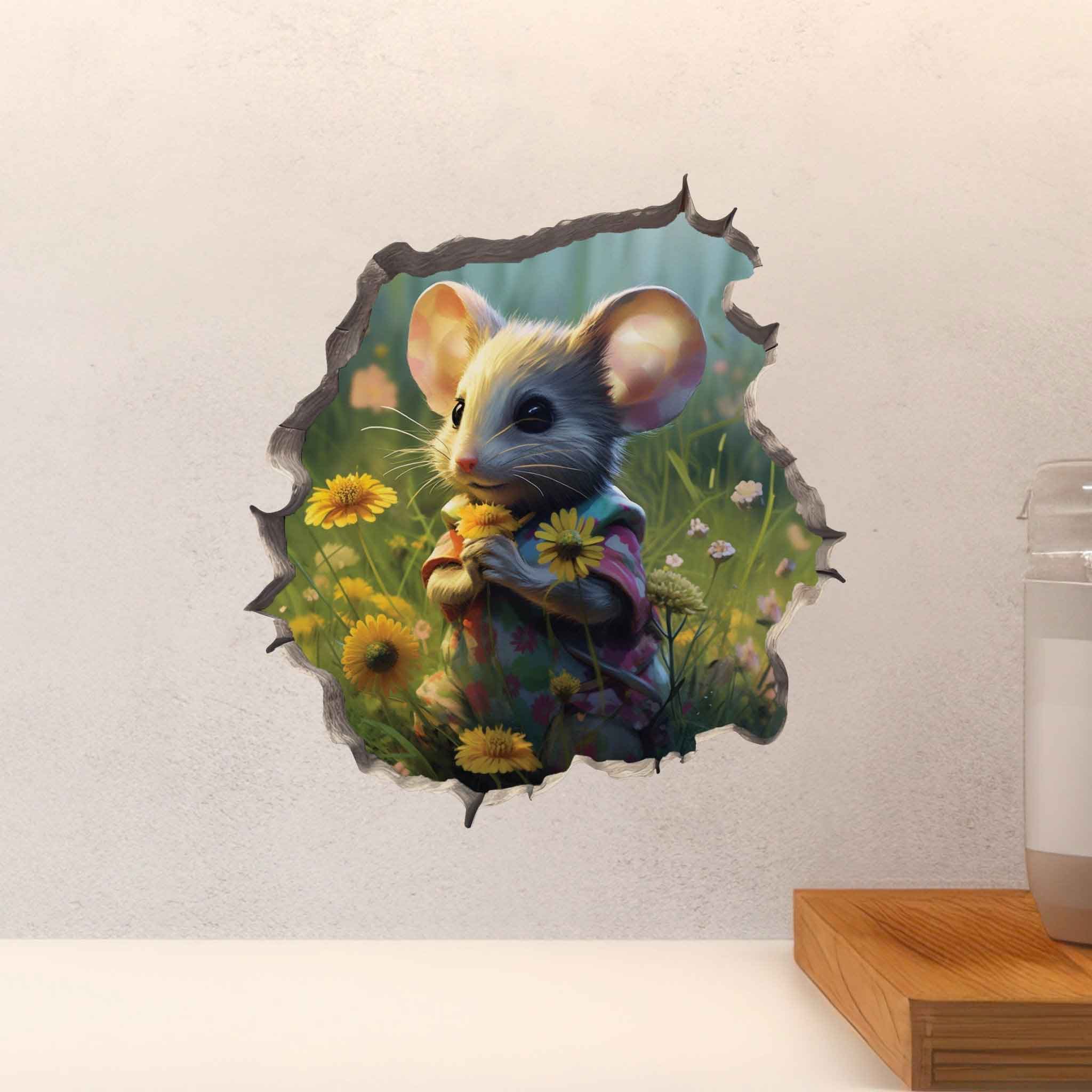 Flower Mouse Hole Decal - My Wonderful Walls
