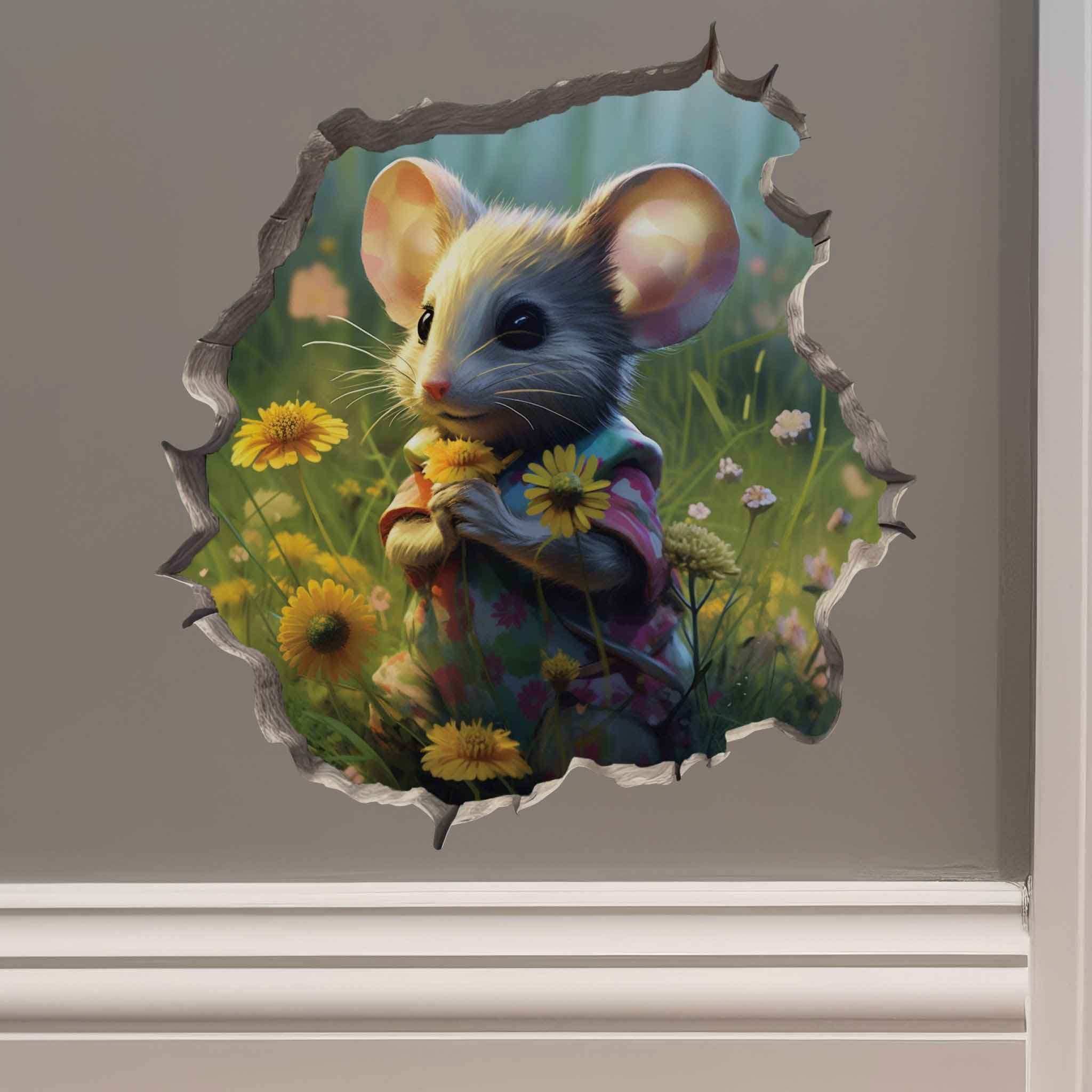Flower Mouse Hole Decal - My Wonderful Walls