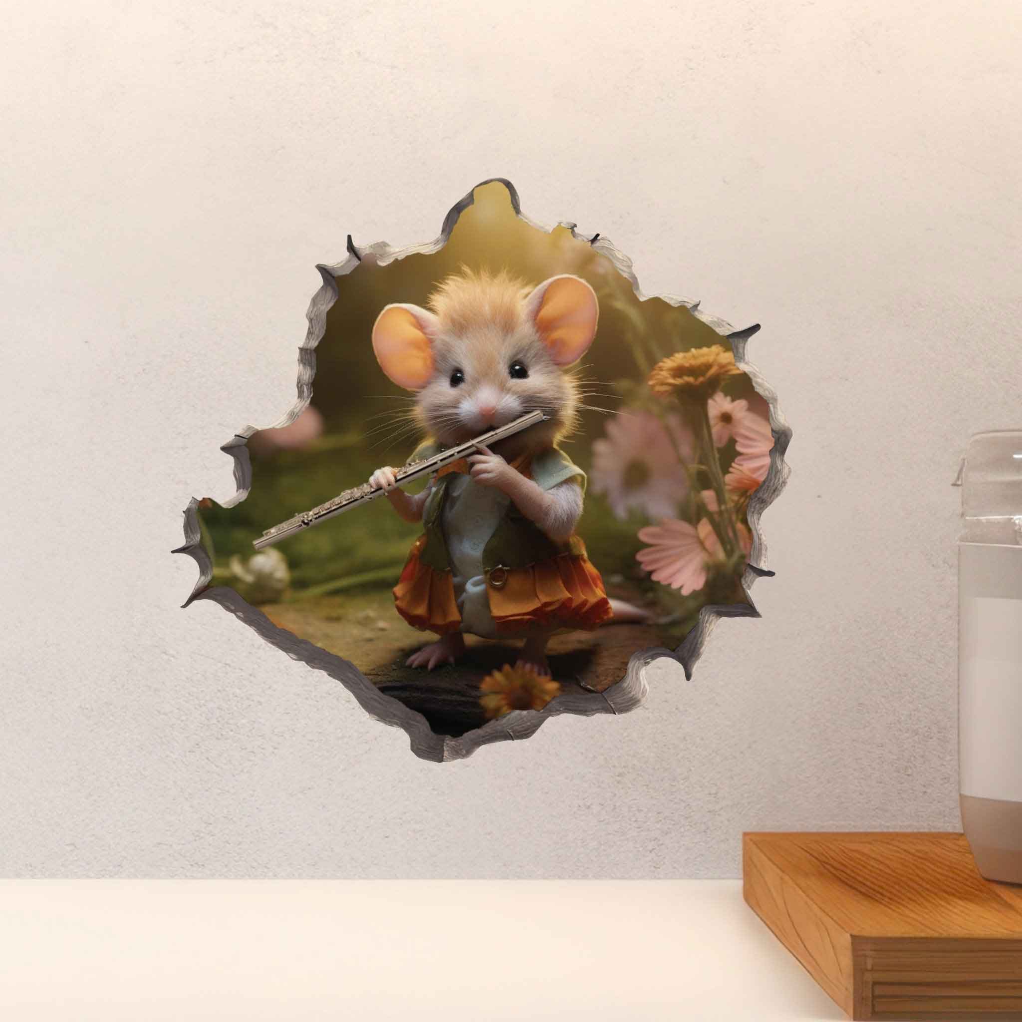 Flute Mouse Hole Decal - My Wonderful Walls