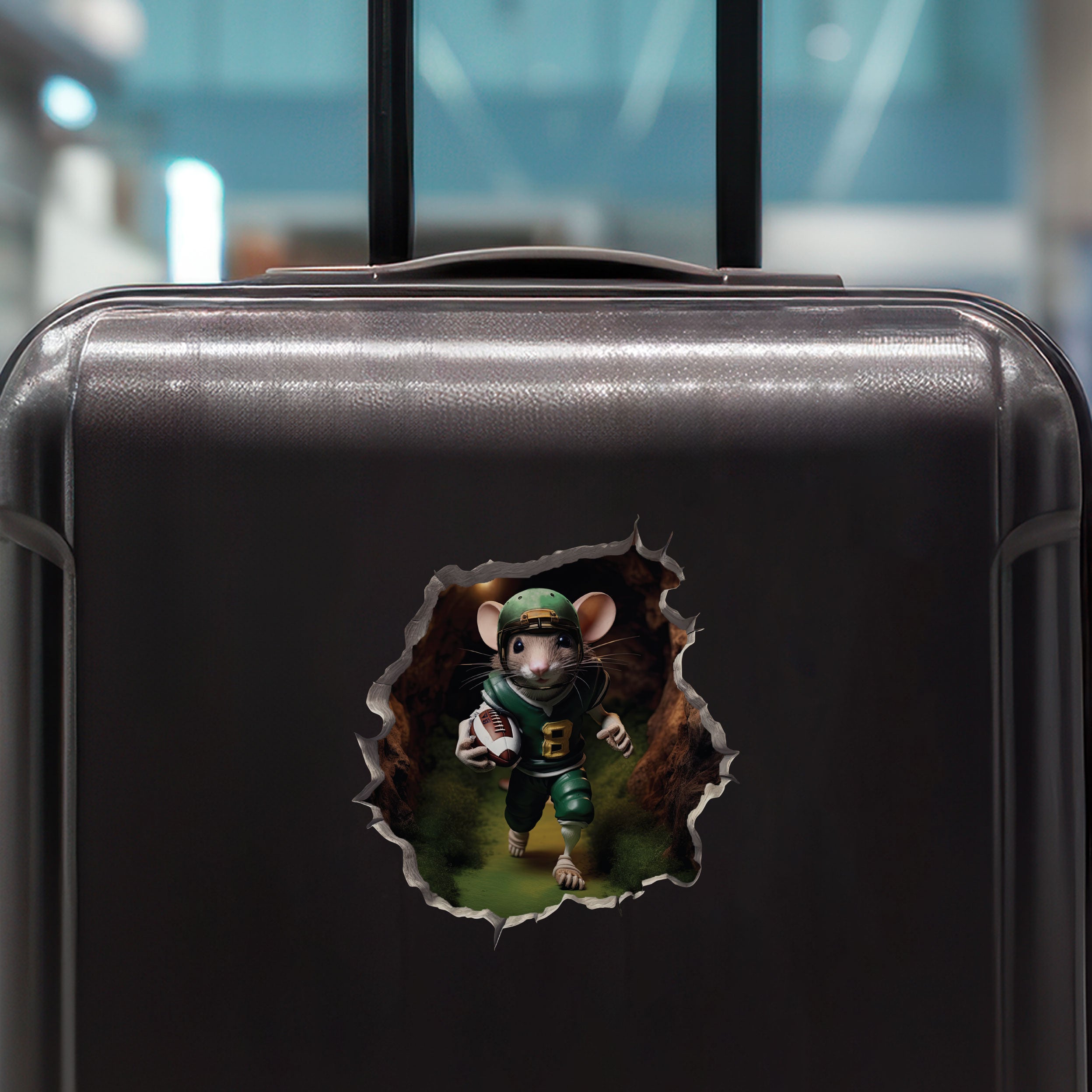 Football Mouse Hole Decal