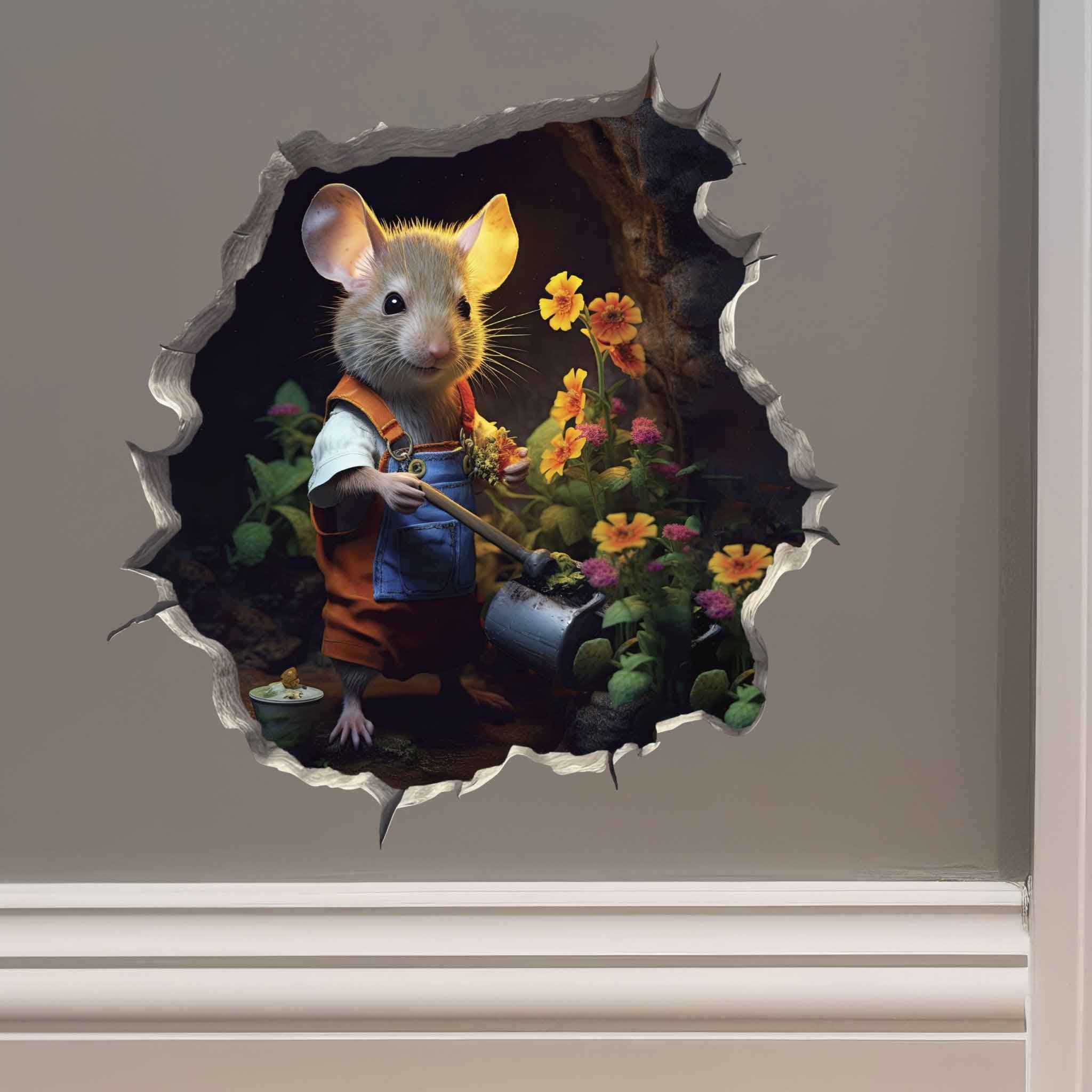 Gardener Mouse Hole Decal - My Wonderful Walls
