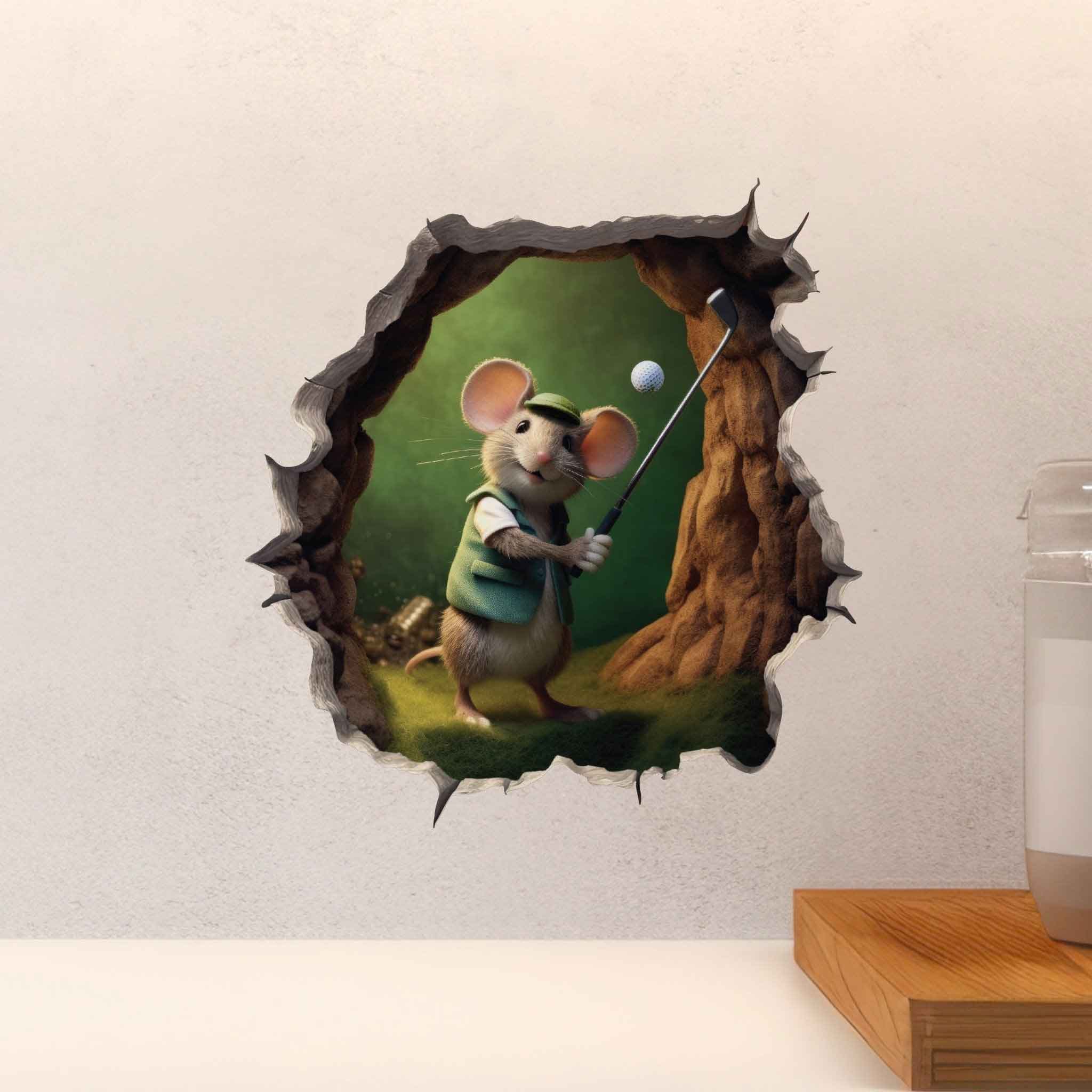 Golfing Mouse Hole Decal - My Wonderful Walls
