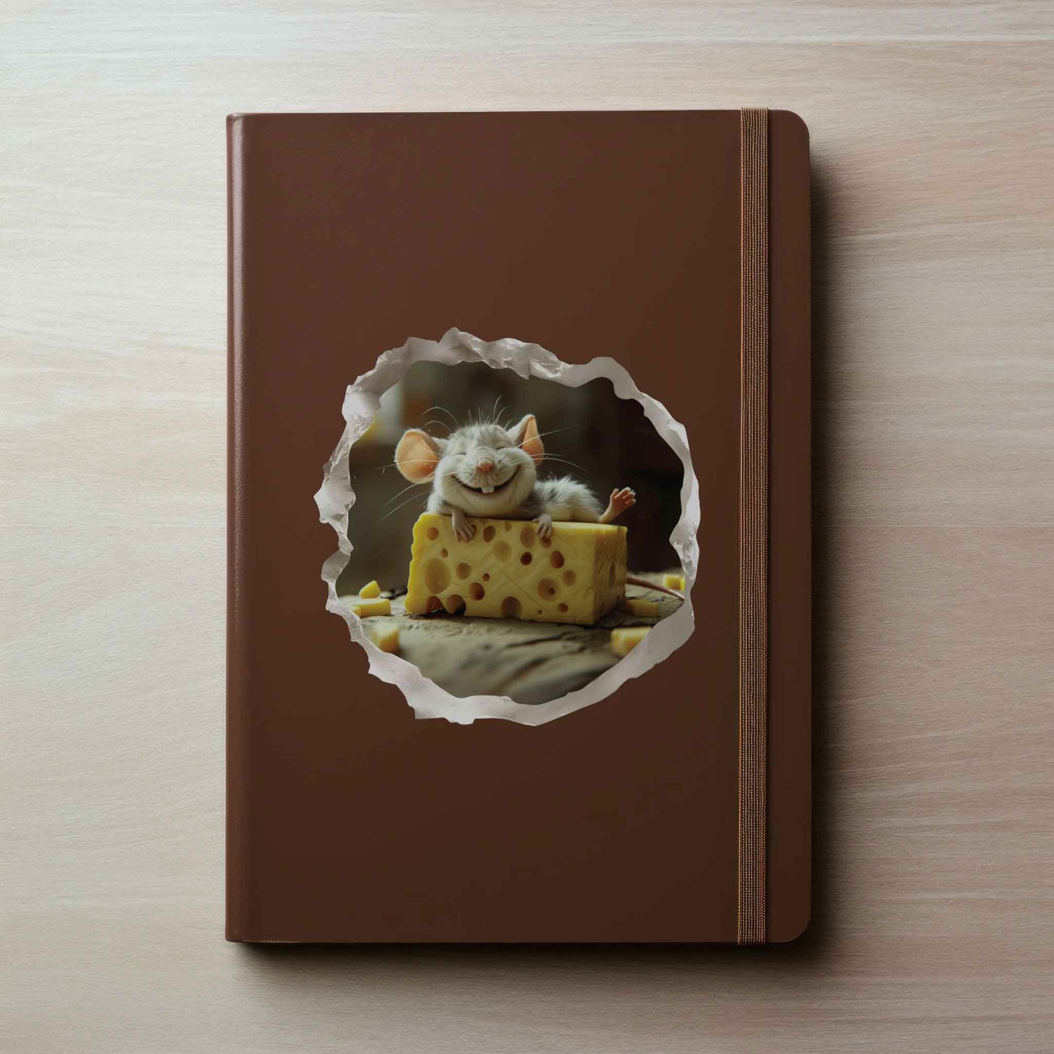 Happy Cheese Mouse Hole Decal - My Wonderful Walls