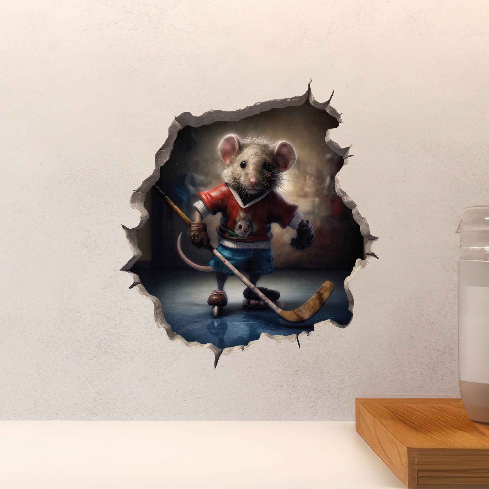 Hockey Mouse Hole Decal - My Wonderful Walls