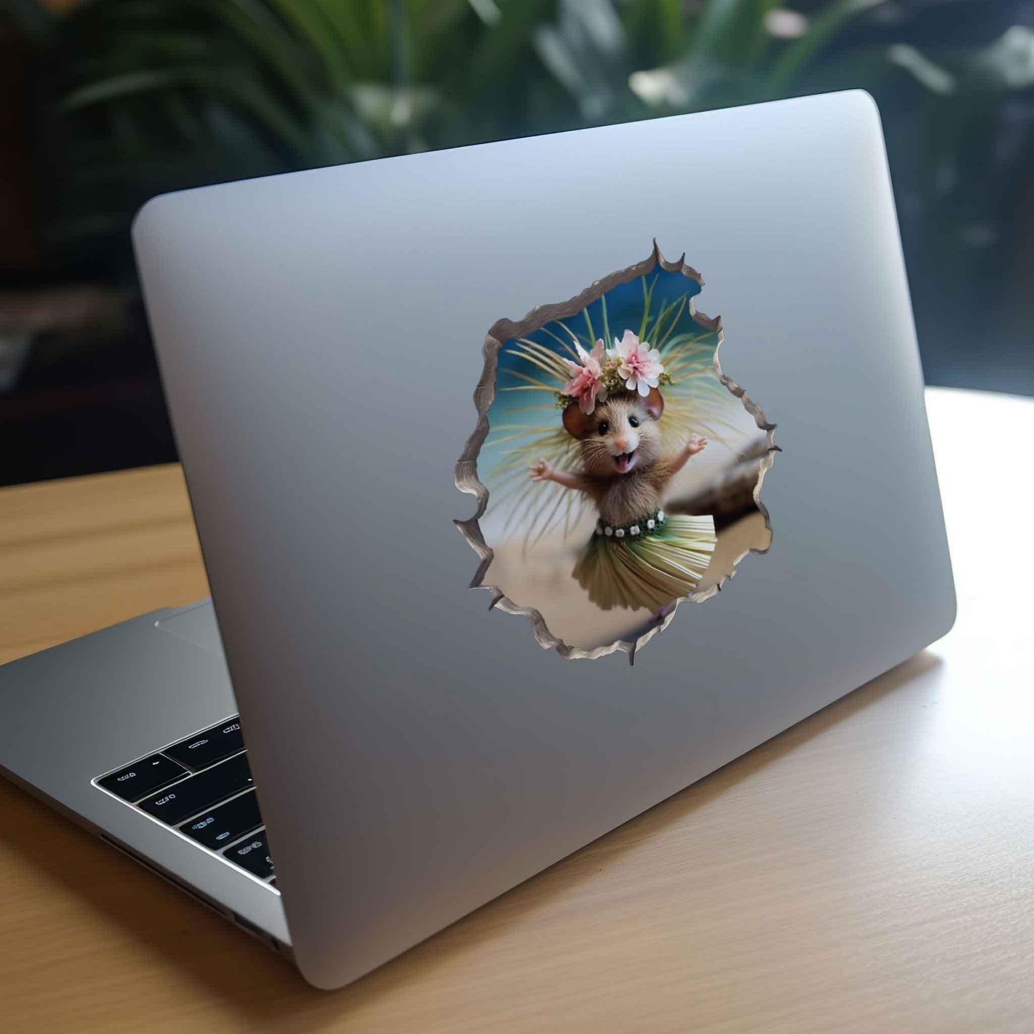 Hula Mouse in Mouse Hole Decal - My Wonderful Walls