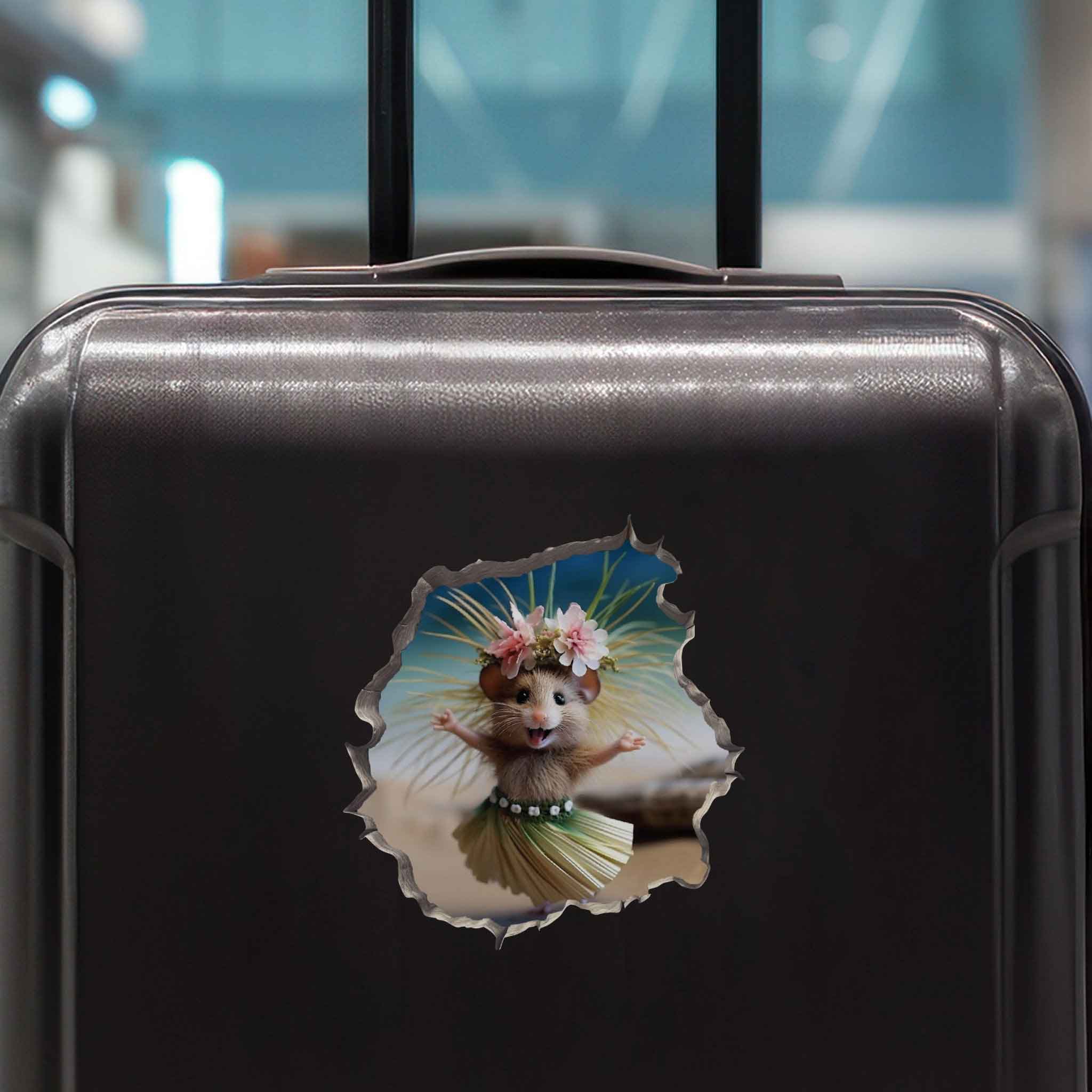 Hula Mouse in Mouse Hole Decal - My Wonderful Walls