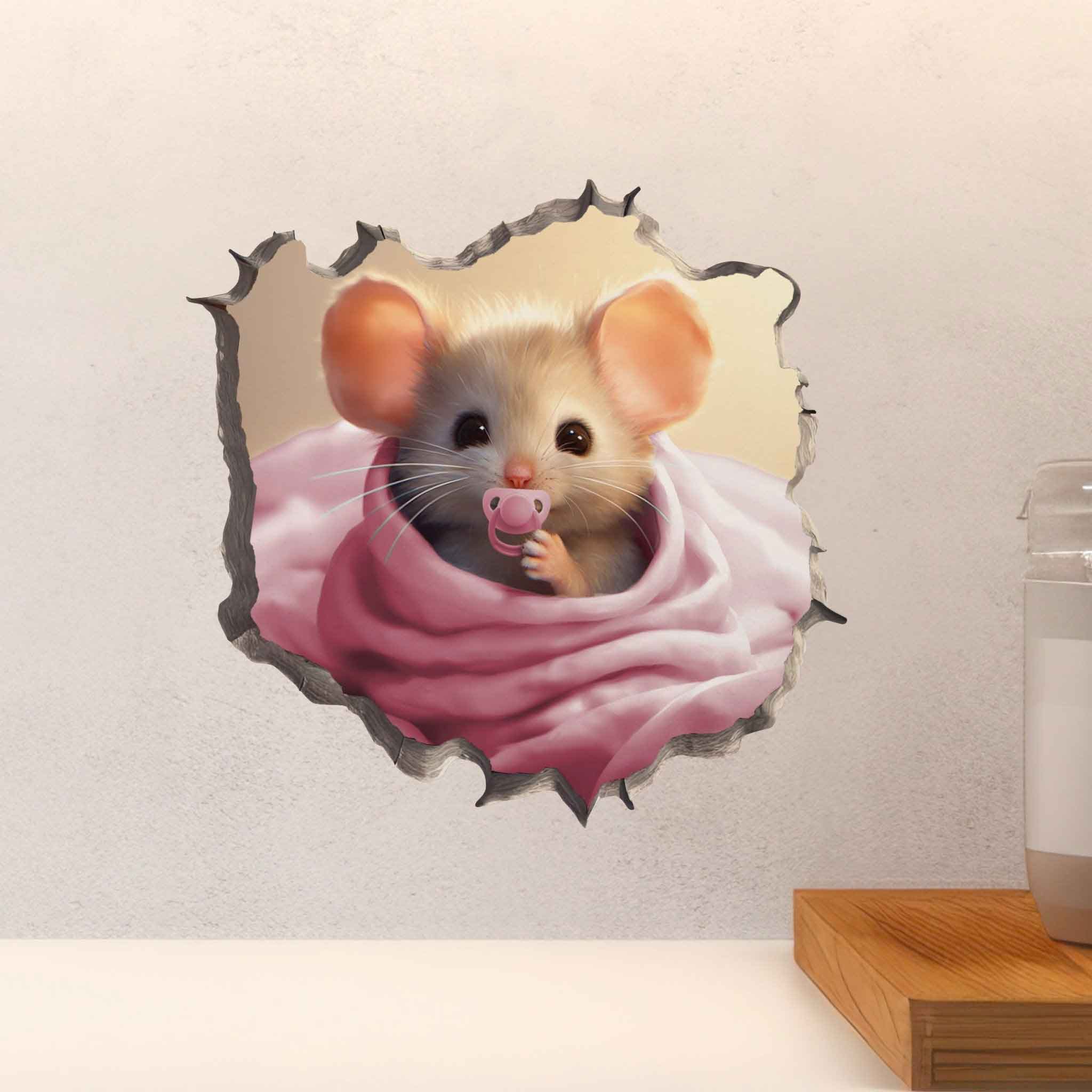 It's a Girl Mouse Hole Decal - My Wonderful Walls
