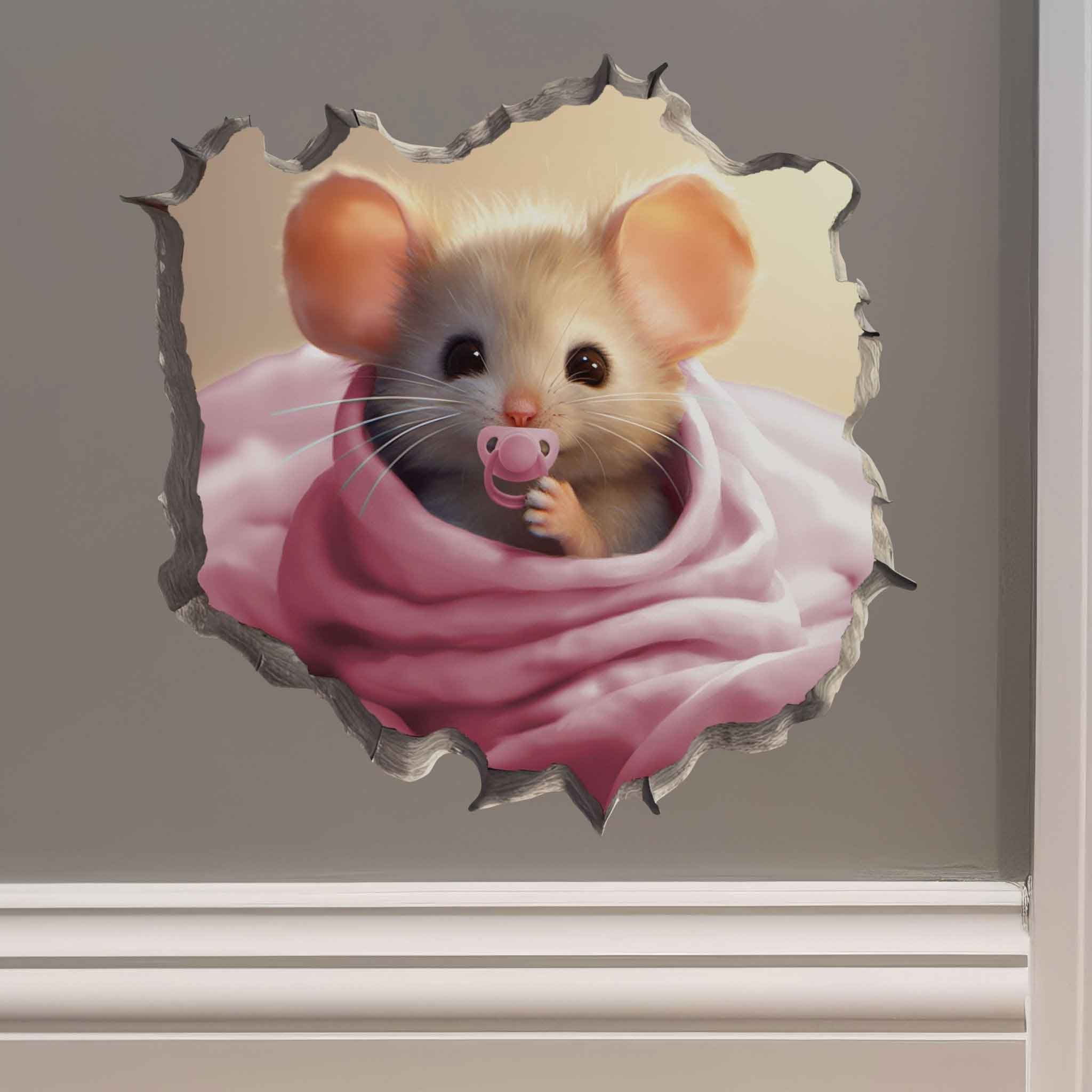 It's a Girl Mouse Hole Decal - My Wonderful Walls