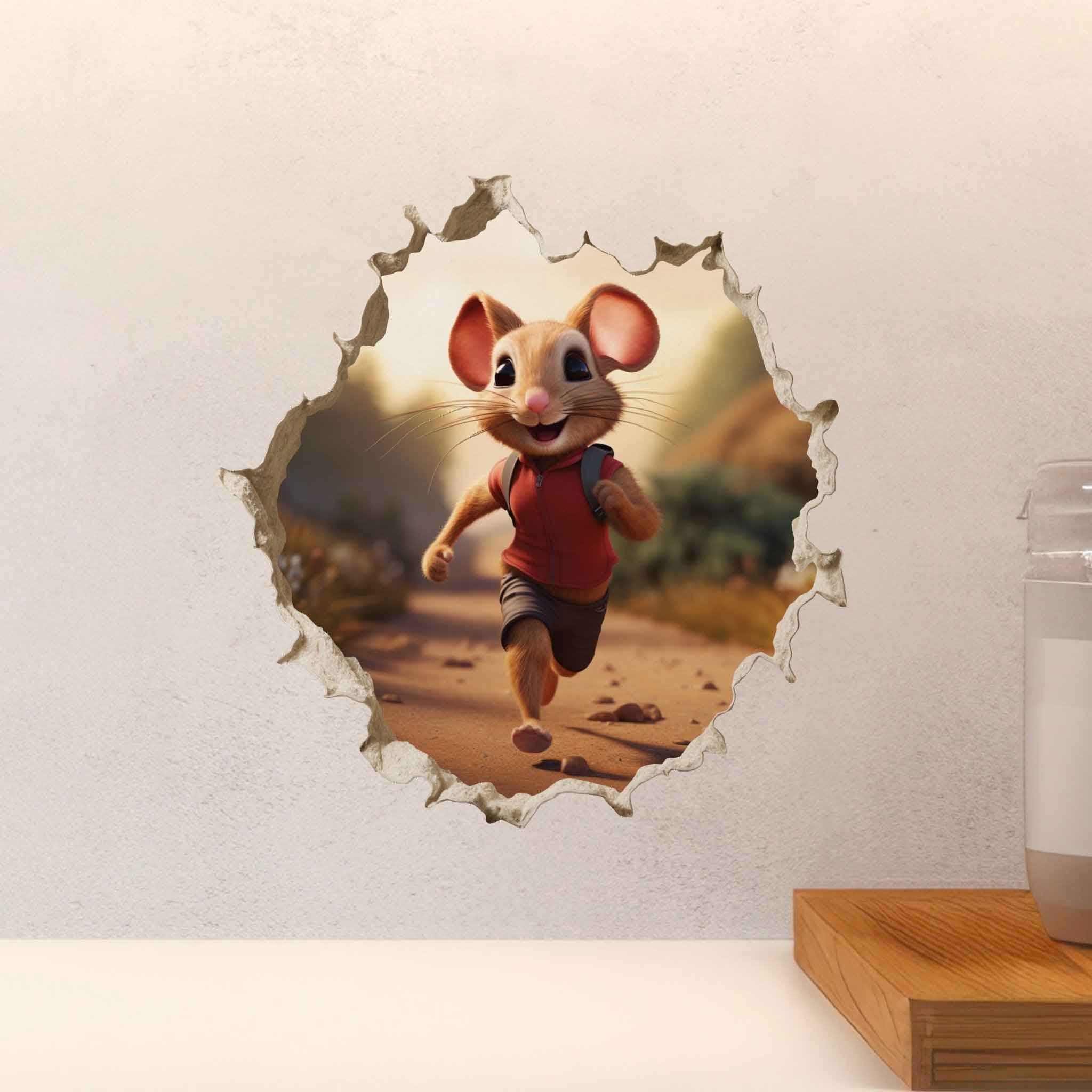 Jogger Mouse Hole Decal - My Wonderful Walls