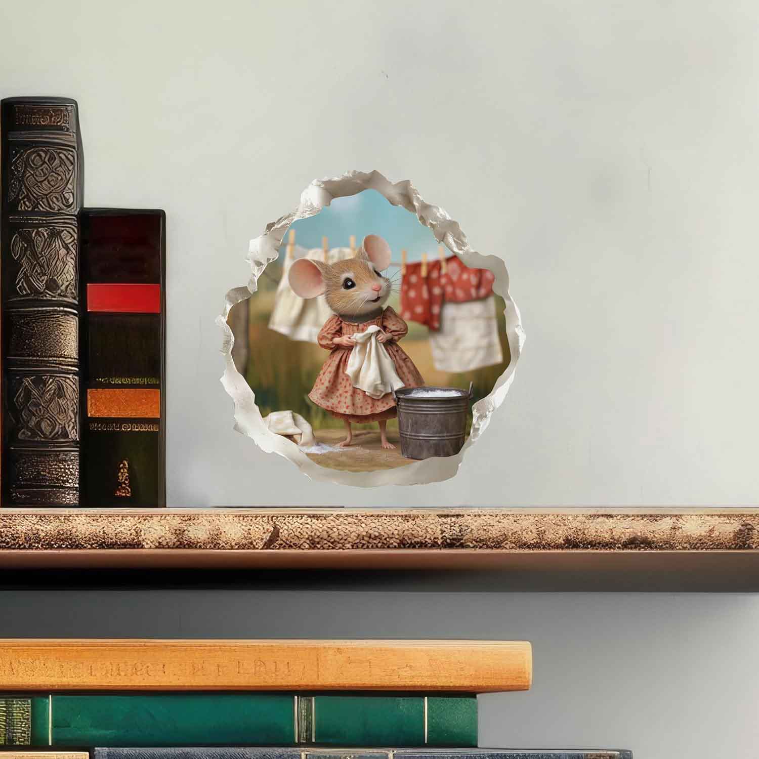 Laundry Mouse Hole Decal - My Wonderful Walls
