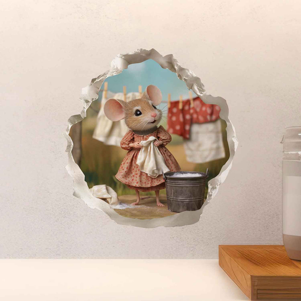 Laundry Mouse Hole Decal
