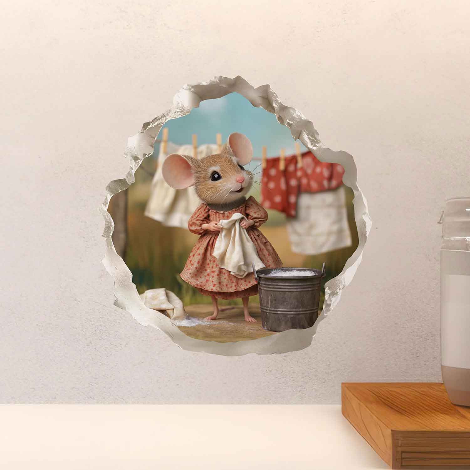 Laundry Mouse Hole Decal - My Wonderful Walls